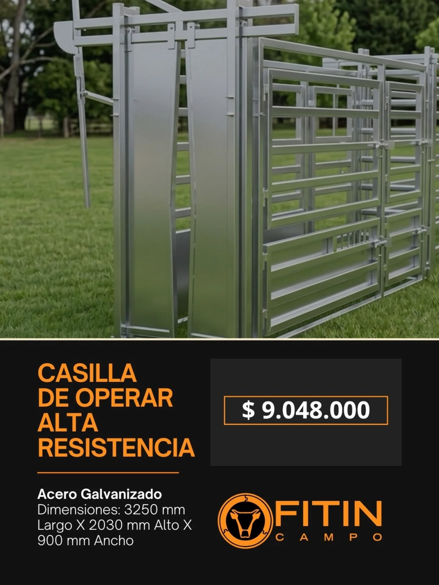 Más seguridad. Más control. Más tranquilidad en cada tarea.
La Casilla de Operar de Alta Resistencia FITIN CAMPO fue desarrollada para acompañar el trabajo diario en el manejo de la hacienda, brindando una estructura robusta, segura y preparada para las exigencias del campo.
Fabricada en acero galvanizado, combina resistencia, durabilidad y practicidad para facilitar las tareas del productor y mejorar la seguridad durante el trabajo.
👉 Soluciones que se acoplan a tu campo.
📲 Consultanos para conocer más sobre nuestra línea de productos FITIN CAMPO.