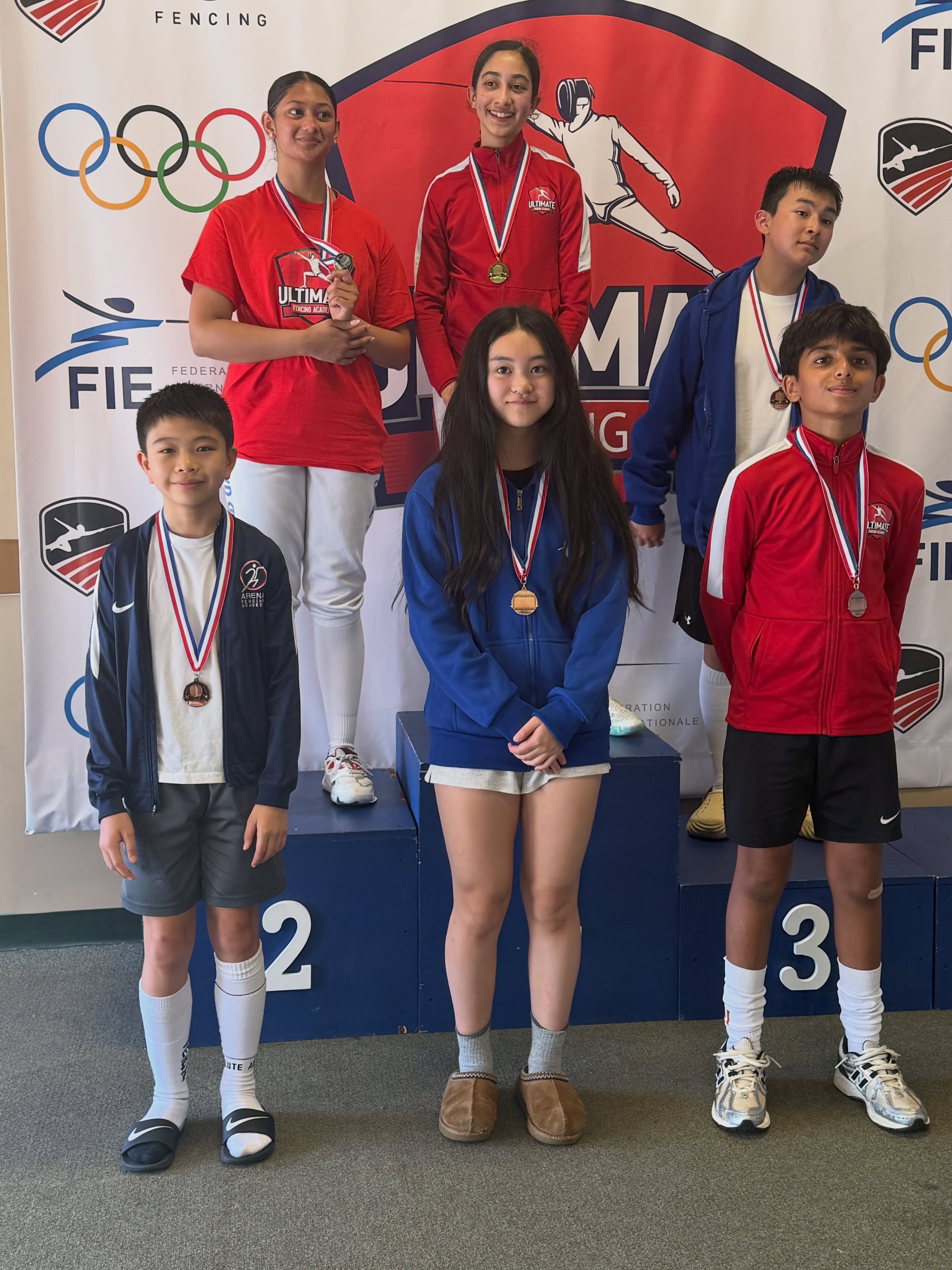 Ultimate Fencing Tourney Y14 mixed epee event.
Manny 5th place 🏅
Manny got to see Tomer recieve his medal in Y8. Great job boys.