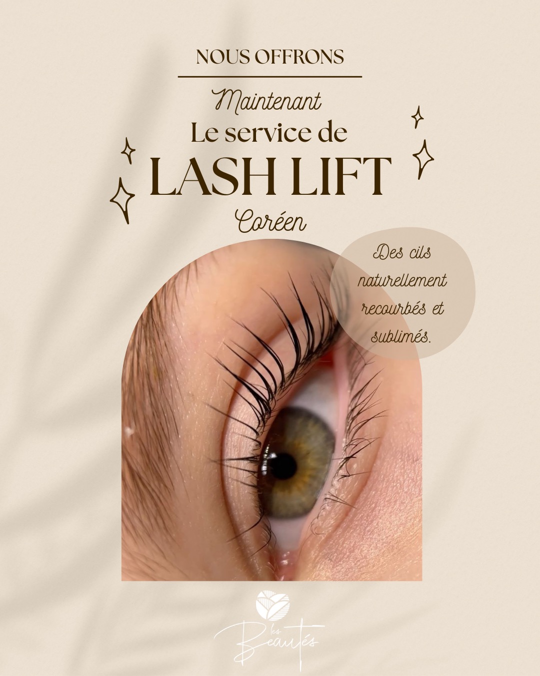 Nouveauté ✨
Nous offrons maintenant le service de Lash Lift avec la méthode Coréenne.
Des cils naturellement recourbés, longs et sublimés pour un regard ouvert et lumineux.
▪️Effet recourbé naturel
▪️Résultat durable de 6 à 8 semaines
▪️Doux pour les cils
Révélez la beauté naturelle de votre regard avec notre technique de Lash Lift Coréen.
📅 Prenez rendez-vous dès maintenant !