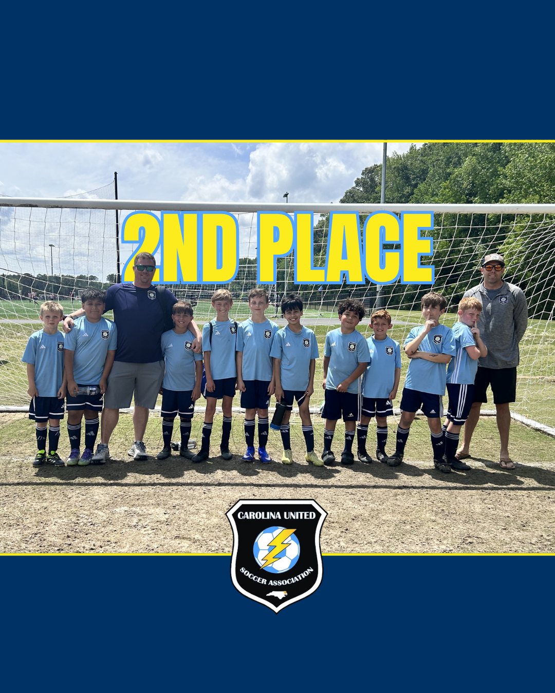 Coach Nichols’ 2016 U11 Boys capped off the season with an impressive 2nd place finish. ⚽💙
What makes this group stand out even more is that the entire team is playing up at least one age group, competing against older players all season long. They kept growing, kept competing, and showed they belong right in the mix from start to finish. 👏🔥
Stay up to date at carolinaunitedsoccer.com