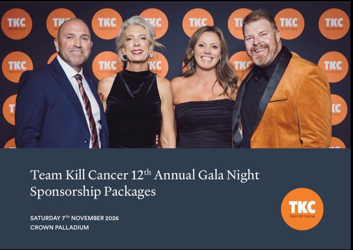 We are a Victorian-based, volunteer-run registered charity supporting local individuals and families affected by cancer.
For over 12 years, TKC has provided practical and meaningful assistance including rental support, accommodation during treatment, transport to appointments, family experiences, remission celebrations, and financial aid. Our charity has helped hundreds of people since establishment and gifted more than $400,000 over the past 5 years.
Our Annual Gala Ball is our largest fundraising event of the year and will be held on Saturday 7th November Palladium at Crown, with over 800 guests expected to attend. Funds raised directly support Victorian families facing the challenges of cancer.
We are currently seeking sponsorship for our event. Corporate sponsorship allows us to ensure all event costs are covered so that on our Gala evening every dollar raised goes directly towards supporting those affected by cancer . Corporate sponsorship also provides valuable exposure for your business directly through our event, social media platforms, website, and supporter network.
We sincerely appreciate your consideration and would be happy to provide any further information about TKC, our Gala Ball, or the impact of your support.
Please feel free to share around 🧡
info@teamkillcancer.com