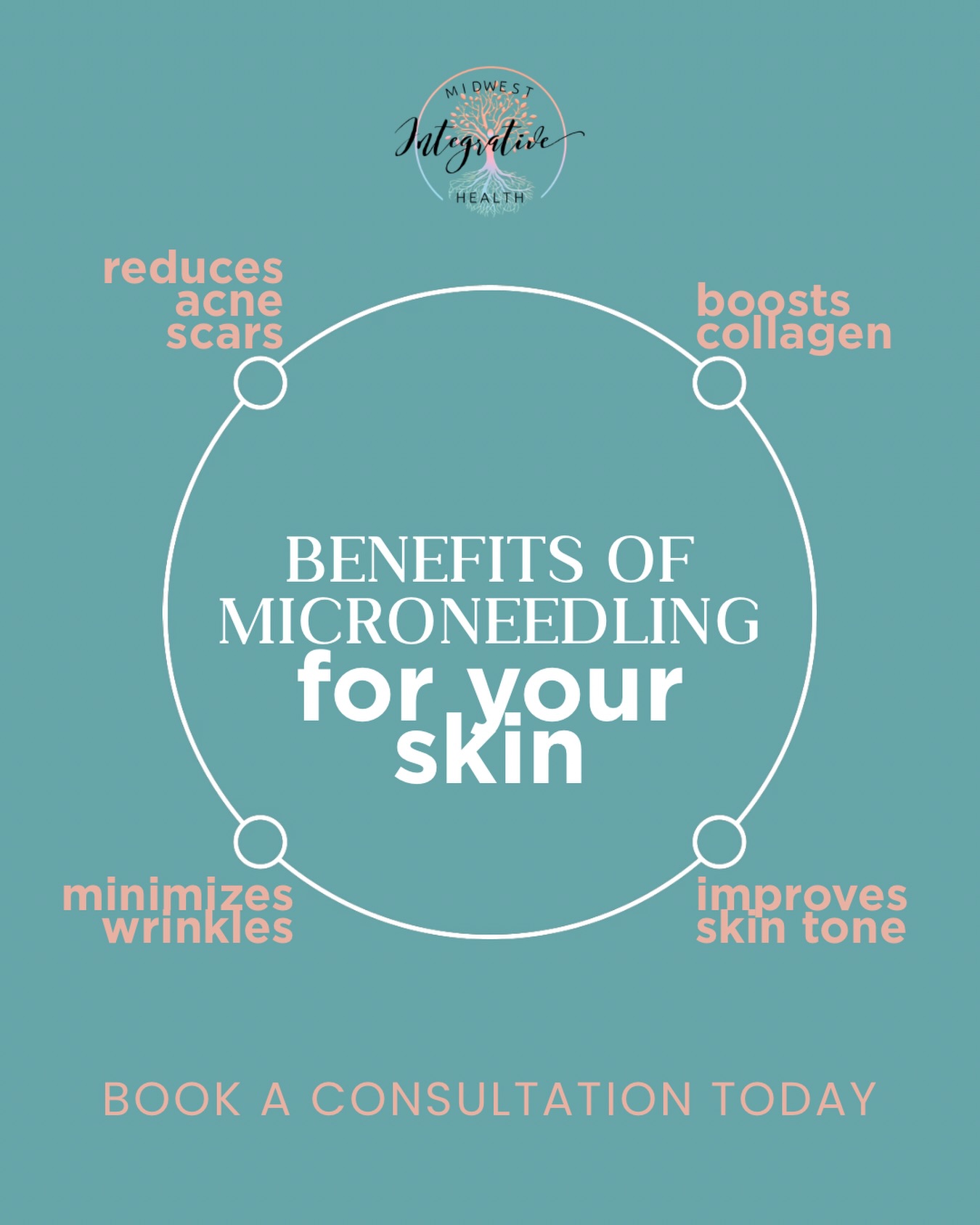 Microneedling is a minimally invasive procedure that addresses signs of premature aging, acne scarring, and other skin concerns by creating small wounds that stimulate the body’s natural healing process. This tiggers the production of collagen and elastin cells to help rebuild the skin’s dermal structure.
Rebuilding the cells this way helps minimize the appearance of wrinkles and texture irregularities.
💻Book here —> https://www.midwest-integrative.com
📞 Give us a call —> 309-837-0342
💳 CareCredit —> https://www.carecredit.com/go/553JSV