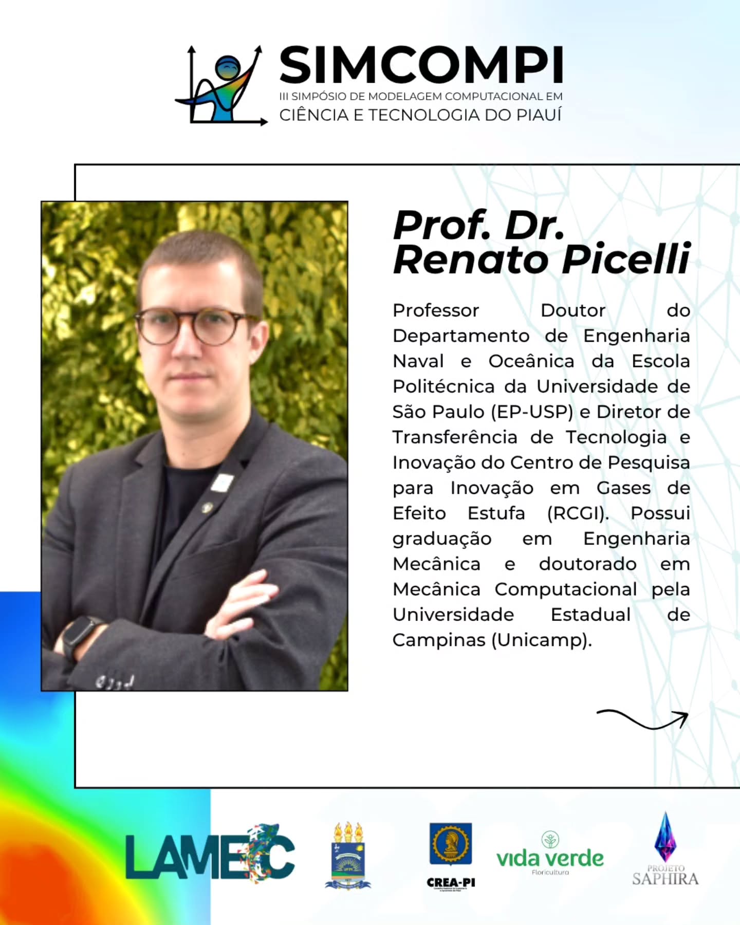 Palestrante Confirmado!
O III SIMCOMPI recebe o Prof. Dr. Renato Picelli (USP), referência em otimização estrutural e mecânica computacional, com atuação em projetos voltados para energia, sustentabilidade e desenvolvimento tecnológico.
Participe e venha conhecer como a modelagem computacional tem impulsionado soluções para alguns dos grandes desafios da engenharia contemporânea.
Quer saber um pouco mais sobre os projetos do nosso palestrante?
Visite os sites:
https://sites.usp.br/rcgi/br/home/
https://sites.usp.br/ottolab/
#SIMCOMPI #USP #Engenharia #Pesquisa #Tecnologia ModelagemComputacional Inovação