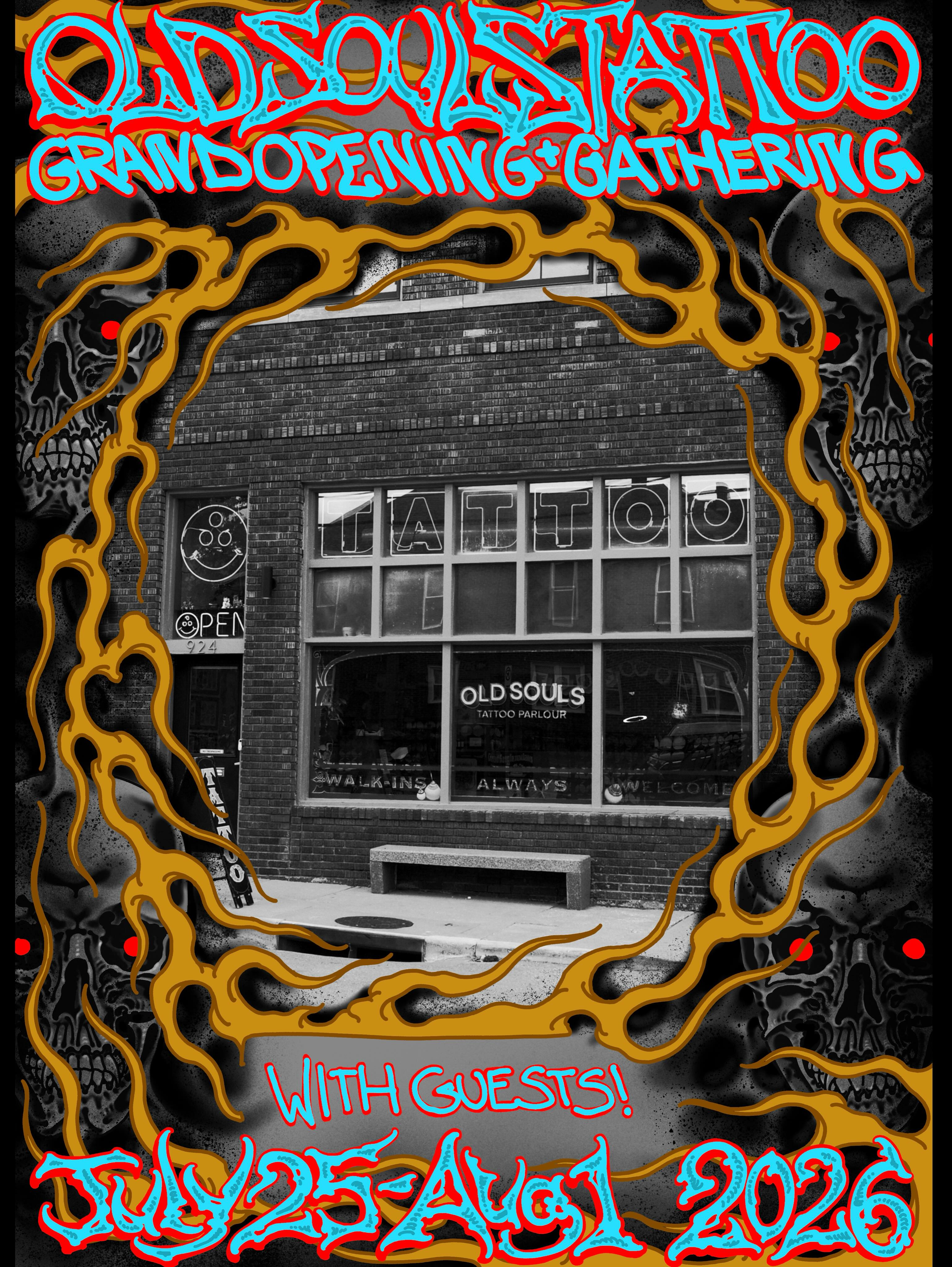 Announcing Our Grand Opening Party!!
Join us for a full week of tattoos, special events, guest artists, and fun beginning July 25 and leading up to our official Grand Opening on Saturday, August 1!
Come celebrate with us at our new Columbus Park location! We’ll be hosting an all-day flash event featuring an open house, food, local vendors, and discounted flash tattoos from open until as late as we can keep the party going.
We’re also excited to welcome several talented visiting artists throughout the week. Each artist will be joining us on different dates keep an eye on our social media.
This celebration isn’t just about our new shop or all the hard work that’s gone into it—it’s about you.
We wouldn’t be here without your incredible support, and we can’t wait to celebrate this exciting new chapter together.
Come by, say hello, and celebrate with us! ❤️