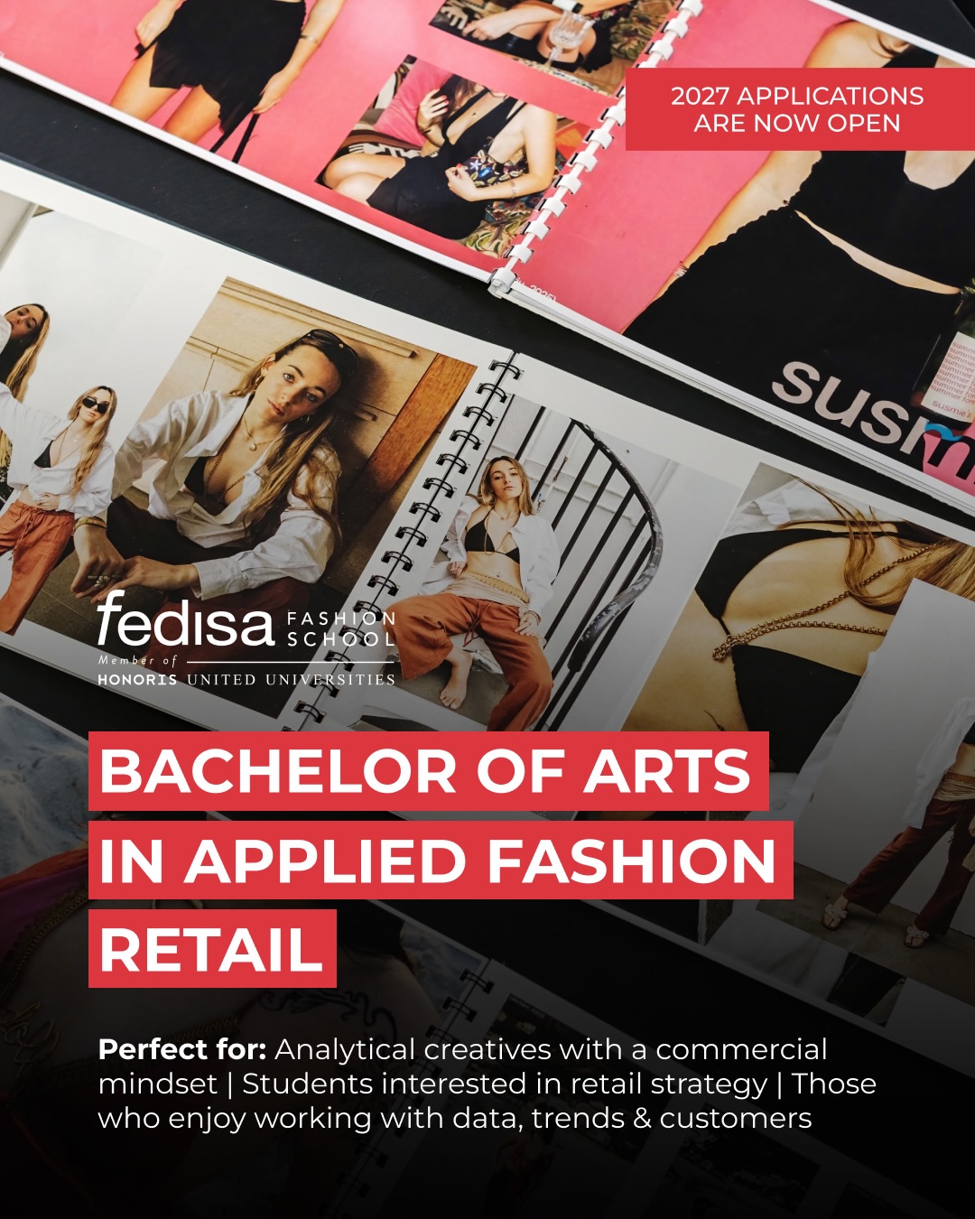 BA in Applied Fashion Retail | Applications Open for 2027 ✨
Fashion retail is where creativity meets strategy. It is the driving force behind how products are selected, marketed, merchandised, and brought to consumers around the world.
At FEDISA’s Bachelor of Arts in Applied Fashion Retail, students develop the analytical, commercial, and creative skills needed to succeed in today’s fast-paced retail industry. From trend forecasting and consumer behaviour to product planning, buying, and visual merchandising, this programme prepares graduates for dynamic careers across the fashion value chain.
Career Opportunities:
• Fashion Buyer
• Merchandise Manager
• Visual Merchandiser
• Trend Analyst
And so much more!
If you are passionate about fashion, business, consumer trends, and shaping the future of retail, this is where your journey begins.
2027 applications are now open | Visit www.fedisa.co.za to apply online today.
#FEDISA #FashionSchool #AppliedFashionRetail #FashionRetail #StudyFashion