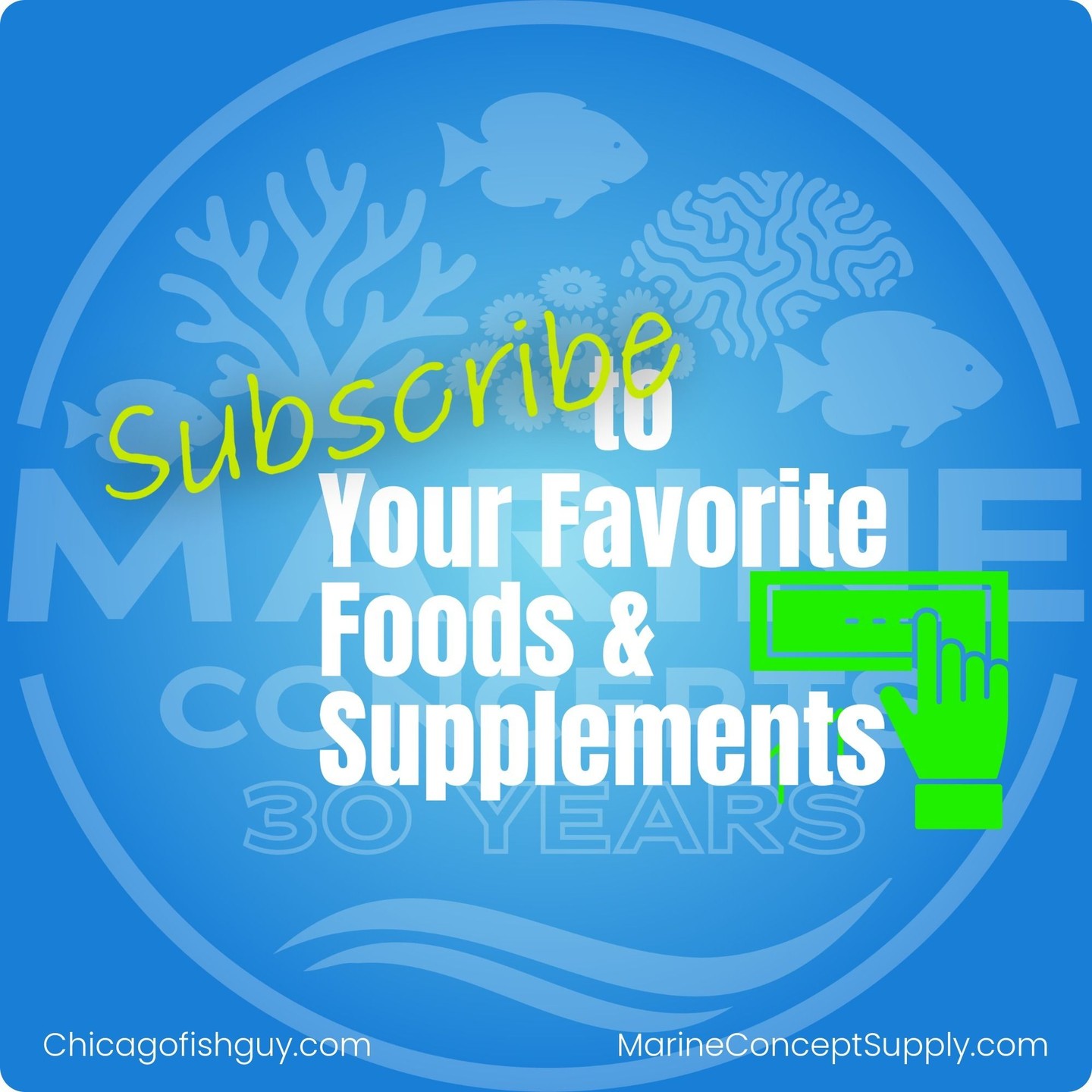 Never forget about your fish food or coral supplements!
Subscribe today and we'll ship it to you!
Stop by the shop for our 4th of July Sale!
June 15th thru July 5th.
25% Off Fish + Coral + Invert
Marine Concepts Inc
165 Wheeling Rd. Wheeling IL 60090
Shop Hours:
Monday 2–6 PM
Tuesday 5–9 PM
Wednesday 12–5 PM
Thursday 2–6 PM
Friday 5–9 PM
Saturday 10 AM–5 PM
Sunday 12–5 PM
#allmymoneygoestocoral #fish #4thofjulysale #amazingdeals #coral