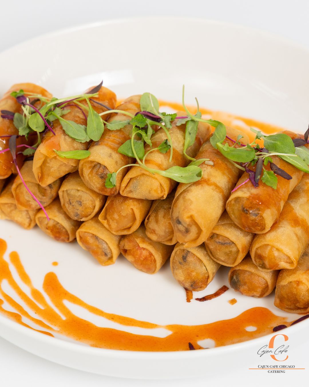 Spring & Summer Small Bites ☀️
A good happy hour starts with good food.
These vegetable spring rolls are cooked onsite until golden and served fresh for your guests to enjoy.
These are good for any networking events, cocktail hours, and summer gatherings.
#CajunCafeChicago
#ChicagoCatering
#HappyHourEvents
#CorporateEventsChicago
#ChicagoEvents