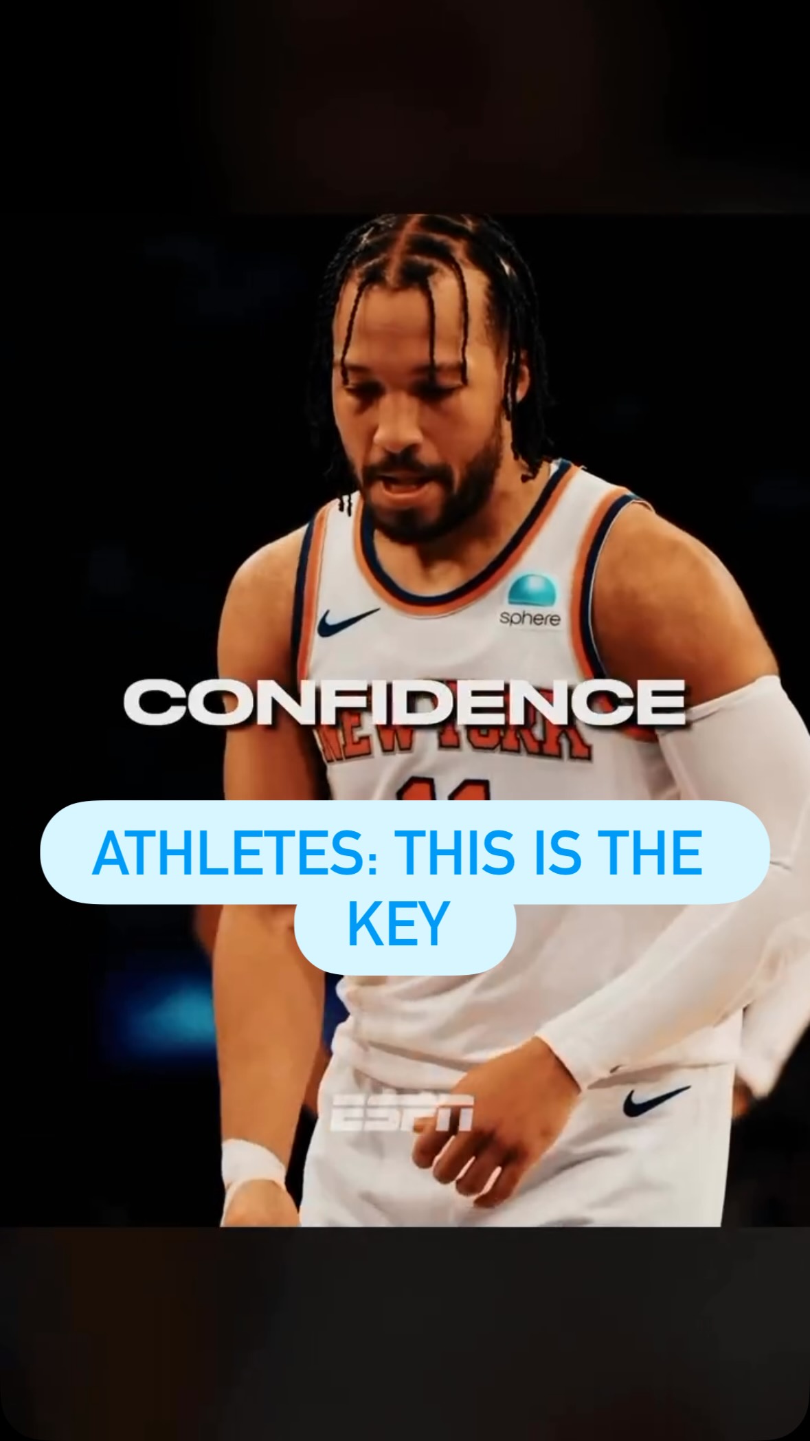 🔹CONFIDENCE🔹
Jalen Brunson won the 2026 NBA finals MVP because of CONFIDENCE. He’s not the tallest or most athletic, but his mindset separates him from others.
Confidence doesn’t have to do with how you feel. It is a series of actions and decisions you have to make when you’re not feeling great.
Don’t focus on feeling confident.
Focus on acting confident.
Follow @findjoeflow for more mental game tips 🧠
• • •
#jalenbrunson #nbafinals #mentaltraining #sportstips #athletesofinstagram