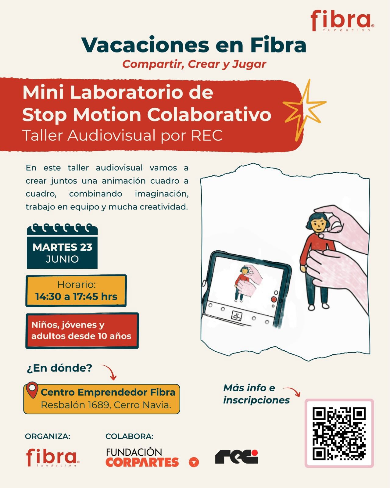 ❄️ ¡𝘁𝗮𝗹𝗹𝗲𝗿𝗲𝘀 𝗱𝗲 𝘃𝗮𝗰𝗮𝗰𝗶𝗼𝗻𝗲𝘀 𝗱𝗲 𝗶𝗻𝘃𝗶𝗲𝗿𝗻𝗼 𝗲𝗻 𝗙𝗶𝗯𝗿𝗮!
Si aún no te has inscrito, ¡hazlo ahora! No te quedes fuera de una experiencia única, entretenida y llena de aprendizaje.
👧🧒👨👩 No importa si eres niño o adulto, ¡tenemos espacios para toda la familia!
✨ Te esperamos en un ambiente seguro, acogedor y preparado para disfrutar, crear y compartir.
¡𝗟𝗼𝘀 𝗰𝘂𝗽𝗼𝘀 𝘀𝗼𝗻 𝗹𝗶𝗺𝗶𝘁𝗮𝗱𝗼𝘀, 𝗶𝗻𝘀𝗰𝗿í𝗯𝗲𝘁𝗲 𝗵𝗼𝘆!
Link de inscripción en nuestra bio.