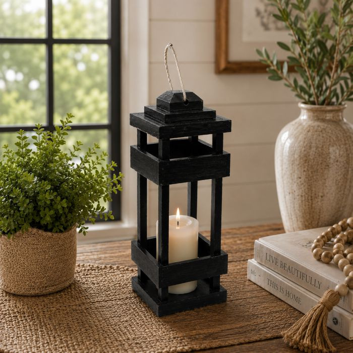 Handcrafted Porchside Lantern — rustic, 21" tall, and made to order in your chosen stain or paint. Perfect for porches, hearths, and seasonal vignettes. Link in Bio #PorchDecor #FarmhouseStyle #Handmade #Lantern #RusticAndRenewed #HomeDecor
