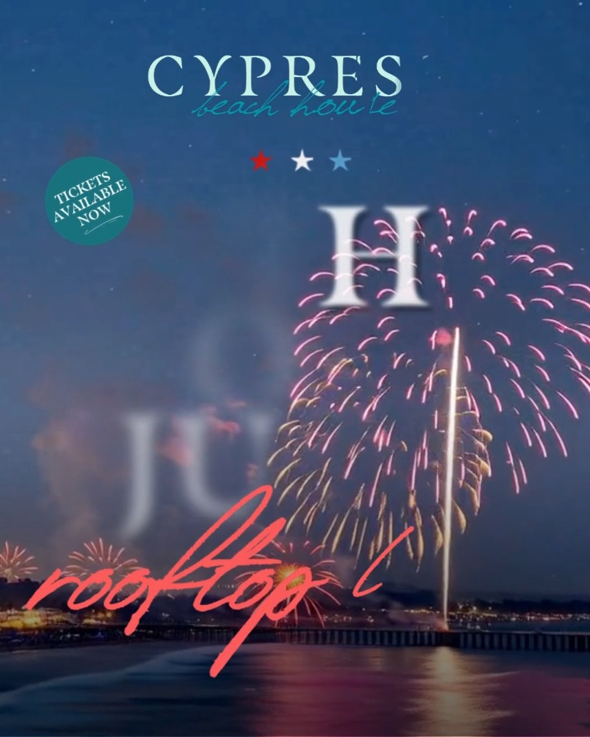Celebrate the 4th of July with a front-row seat to the fireworks. 🎆
.
Join us on at @cypressbeachhouse on July 4th from 6–9 PM for ocean views, Luau buffet, cocktails, and one of the best views of the fireworks in Pismo Beach.
.
Upgrade to VIP or Super VIP for premium seating and exclusive perks.
.
🎟️ Tickets available now. Link in bio.