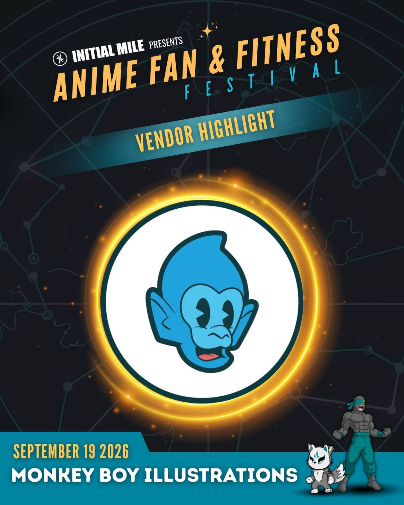 We’re excited to welcome back the artist that helped us bring Initial Mile’s mascots to life for our Inaugural Anime Fan and Fitness Festival last year, @monkeyboyillustrations ! Just like how he made our vision a reality, he also brings his own original ideas to life and you can find all his original and inspired art work at our Second Annual Anime Fan and Fitness Festival on September 19 at Christmas Hill Park in Gilroy, CA! #animefanandfitnessfestival #initialmile #animefestival #fitnessfestival #bayareaevents