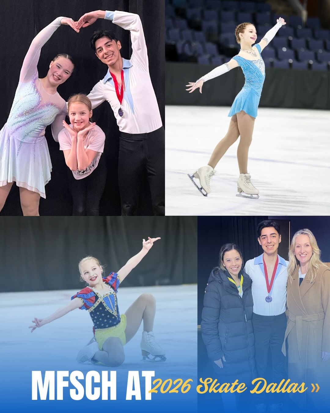 Skate Dallas success! 🎉
Earlier this month Memorial Figure Skating Club of Houston had 16 skaters participate in the Skate Dallas competition. We are so proud of all our dedicated members and their incredible performances!
Special congratulations to Avery K. who was awarded the Carolyn Haman Spirit of Skate Dallas Award - given to a Juvenile-level skater who exemplifies the love and dedication to figure skating that Carolyn embodied.