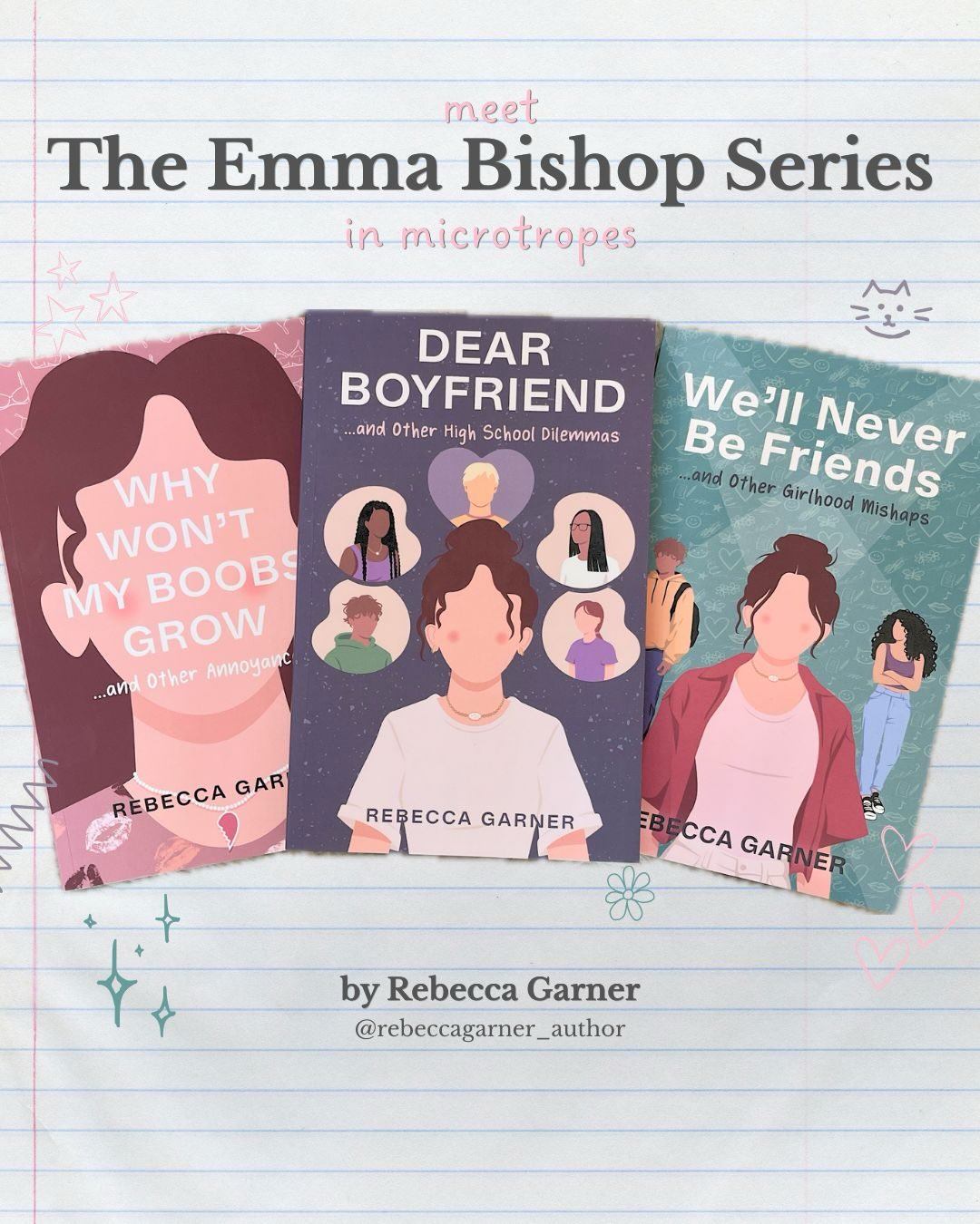 A painfully relatable, laugh out loud YA series about what it’s REALLY like to be a teenage girl, from awkward first kisses and friendship drama, to zits, tampons, and all the big, confusing feelings of girlhood. 💕
The Emma Bishop series is available wherever you find books + signed copies over here 👉🏼👉🏼👉🏼
#youngadultbook #booksforgirls #momsofteenagers