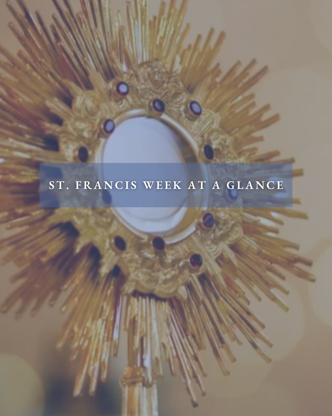 🌟 St. Francis at a Glance! 🌟
🔗 Find the links in our bio 🔗
1️⃣ CAMPUS CLOSED
Campus is closed today June 15 due to scheduled Water Line Maintenance. The Usher Training Meeting at 6:30 - 9:00 pm and Italy Pilgrimage Meeting will take place as scheduled. We plan to resume normal operations on Tuesday, June 16th.
2️⃣ JUBILEE YEAR PILGRIMAGE INFORMATION SESSION
During this extraordinary Jubilee Year of St. Francis, we invite you to embark on a once-in-a-lifetime pilgrimage to some of the most beautiful and spiritually significant places in Italy: Rome, Florence, Orvieto, and Assisi.
The Next Information Meeting will be:
Monday, June 15, 2026 - 6:30 pm
St. Francis of Assisi Catholic Church
San Daminano Room in the Parish Center
Use this link to find out more information: https://italy2026.eyfaith.org/italypilgrimage2026
3️⃣ MILLIONS OF MONICAS
The Millions of Monicas meeting will be this Tuesday June 16 from 1:00 -2:00 pm. In the Great Hall. All women are invited to attend. We are all mothers or spiritual mothers who feel called to pray for our children to remain or come back to our Catholic faith. St. Monica, pray for us. Amen
4️⃣ GUBBIO’S OPEN MIC NIGHT
Join us this Tuesday June 16 for our first Open Mic Night at Gubbio’s. This is a free family friendly event showcasing the amazing talent St. Francis has to offer!
5️⃣ SENIOR MINISTRY MEETING
The next St. Francis Senior Ministry meeting will be Wednesday , June 17th at 1:00 pm in the Parish Center - Great Hall C. Bring something to share, we are going to have a Potluck and bring your own drink, Beer or Wine. Coffee will be provided. <We will send the speaker name> will be our speaker. RSVP to m-seniors@stfoafrisco.org and let us know if you are coming.