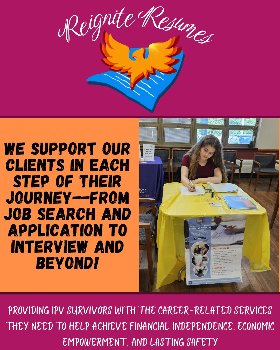 We had an amazing time connecting with so many career-focused people at the GRACE event in Summit last week!
We are already hard at work providing our new clients with the tools they need to stand out, including:
✍️ Custom, ATS-Friendly Resumes
✉️ Tailored Cover Letters
🔎 Strategic Job Search Compilations
📱 Social Media & Career Profile Guidance
Whether you are looking to make a career pivot, land your first role, or just refresh your personal brand, we can support your journey from job search to interview and beyond. Reach out to get started today! 📩
#ReigniteResumes #CareerCoaching #ResumeWriting #CareerGrowth #JobSearchTips #LinkedInOptimization #NewJerseyBusiness #CareerGoals #npo #nonprofit #youthled #femaleled #resume #resumes #recruitment #domesticviolence #ipv #youthleaders #youthleadership #domesticviolenceawareness #cyberviolenceawareness