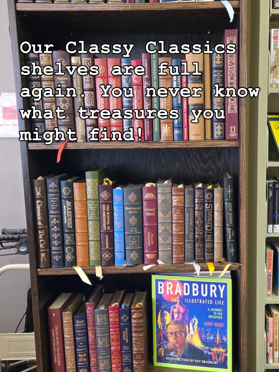 Our Classy Classics shelves are full again. You never know what treasures you might find!
#friendsofthecamarillolibrary #classics #read #donate #camarillolibrary