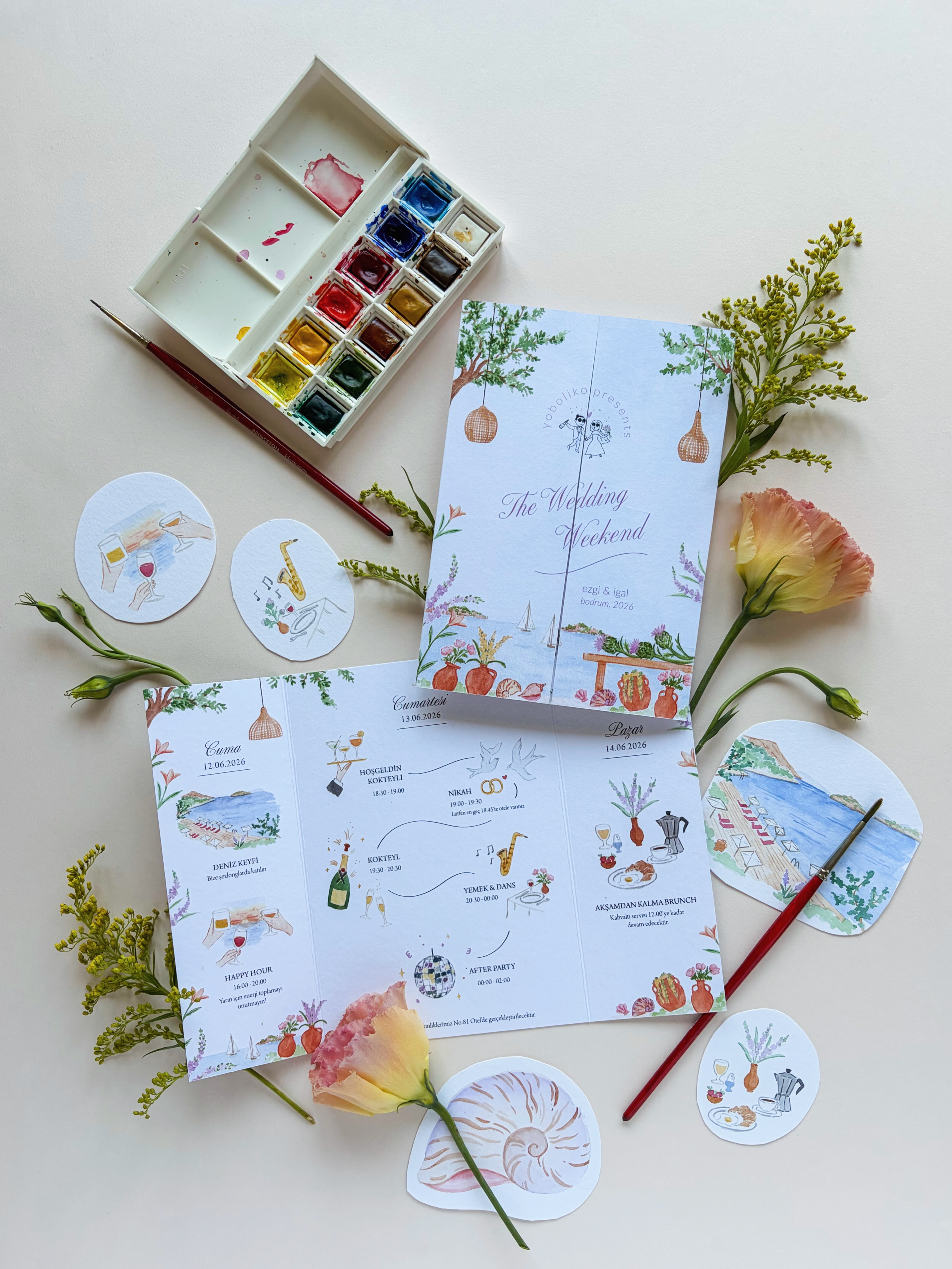 On today's menu: Custom wedding itinerary full of joy and love for Ezgi & Δ°gal ποΈ #mazu_wedding #ilovemyjob
.
.
@vezgisonmez
@naturebodrumevent
@no81turkbuku