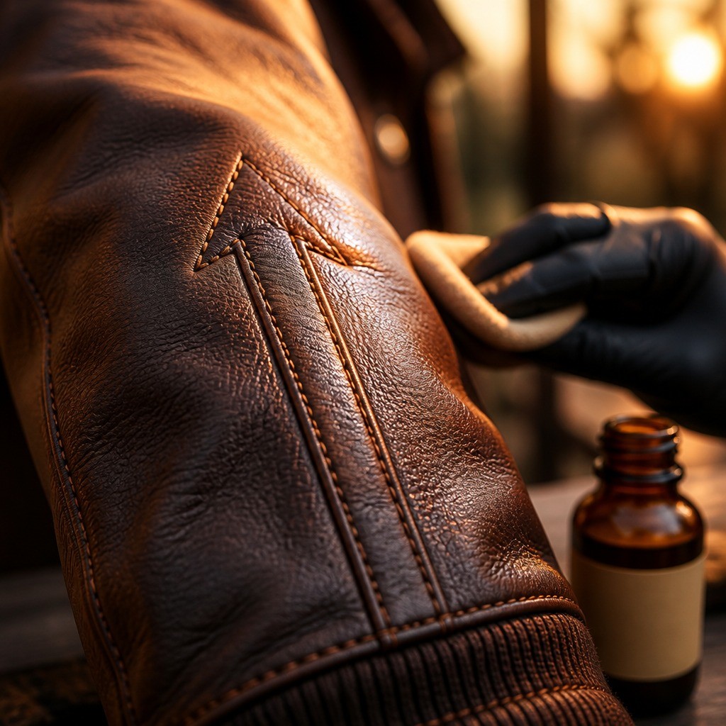 A little care, a lifetime of character. 1) Gently wipe dust with a soft cloth after each wear. 2) Store on a wide hanger in a cool, dry place—avoid direct sunlight. 3) Condition sparingly at home with a pH-neutral leather balm to keep the grain supple. Treat your jacket like an heirloom—wear it, care for it, and it will tell your story. Link in bio. 🖤🧵✨ #LuisLeather #TimelessStyle #LeatherCare #Craftsmanship