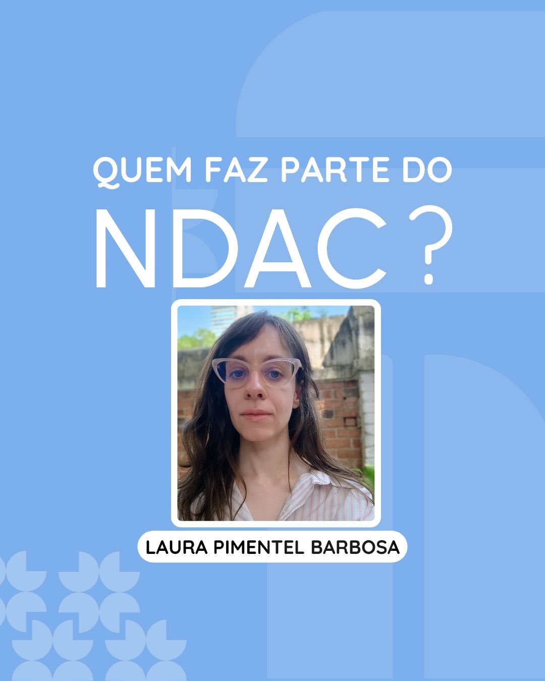 🌟 Conheça as pesquisadoras e pesquisadores do NDAC 🌟
Hoje é dia de apresentar a Laura Pimentel Barbosa, integrante do Núcleo de Democracia e Ação Coletiva (NDAC). Doutora em Ciência Política e mestre em Ciências Sociais, Laura atua na coordenação e gestão acadêmica do INCT Participa.
👉 Acompanhe nossos posts e visite nosso site para saber mais sobre as pesquisadoras e pesquisadores do NDAC