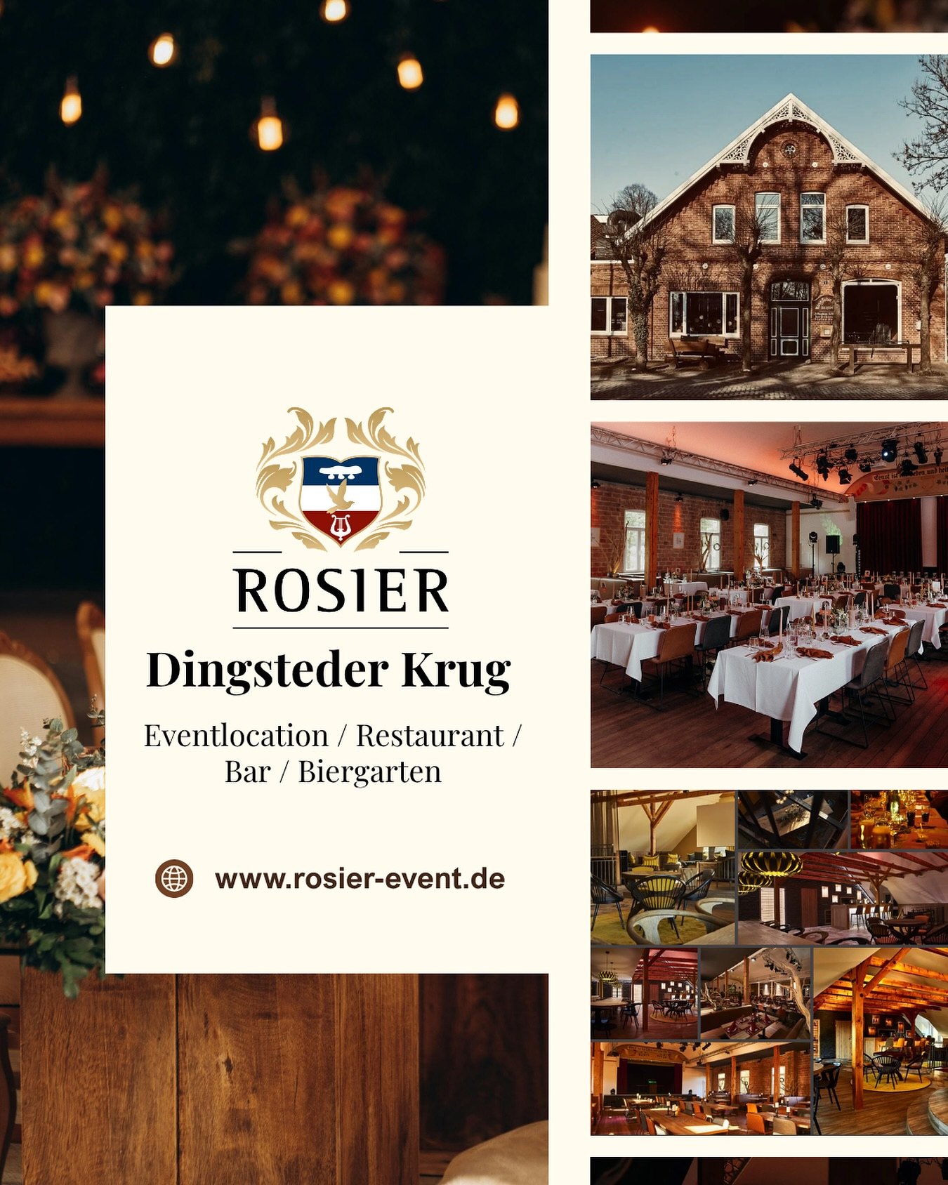 ✨ Ein Ort für Genuss, Begegnungen und besondere Momente. ✨
Der Dingsteder Krug ist mehr als Restaurant oder Eventlocation. Hier treffen stilvolles Ambiente, gute Küche und echte Gastfreundschaft aufeinander. 💚
Ob gemütlicher Restaurantbesuch, Hochzeit, Familienfeier, Kulturabend oder Sommerabend im Biergarten – jeder Raum erzählt seine eigene Geschichte. 🍽️🥂🌿
Gemeinsam mit Rosier Event ist hier ein Ort entstanden, an dem Menschen zusammenkommen, feiern, genießen und Erinnerungen schaffen. ✨
👉 Mehr entdecken:
🌐 https://www.rosier-event.de/neu-dingsteder-krug2ab1d3e3
Warst du schon einmal im Dingsteder Krug? Verrate uns deinen Lieblingsmoment 💬
#HATTENhat #DingstederKrug #RosierEvent #Eventlocation #RegionalGenießen