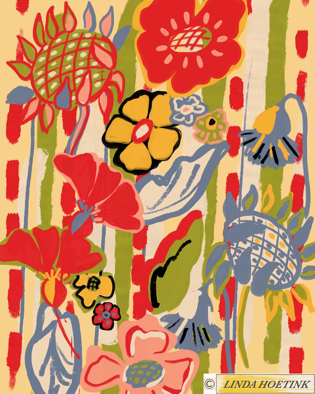 Ah, summer! Outside with the i-pad.
Fabric design | Floral design | Surface pattern | summer mood