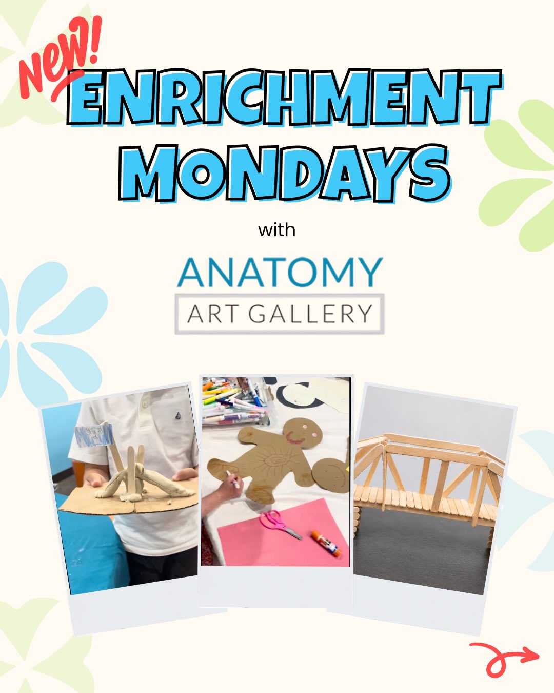 ✨ NEW to Enrichment Mondays!
Architecture Art and Storytelling Art give students the opportunity to imagine, create, and bring their ideas to life through hands-on projects and creative exploration.
📍 Mesa
🎨 Grades K–6
📅 Enrichment Mondays
Enrollment is now open online! ✨