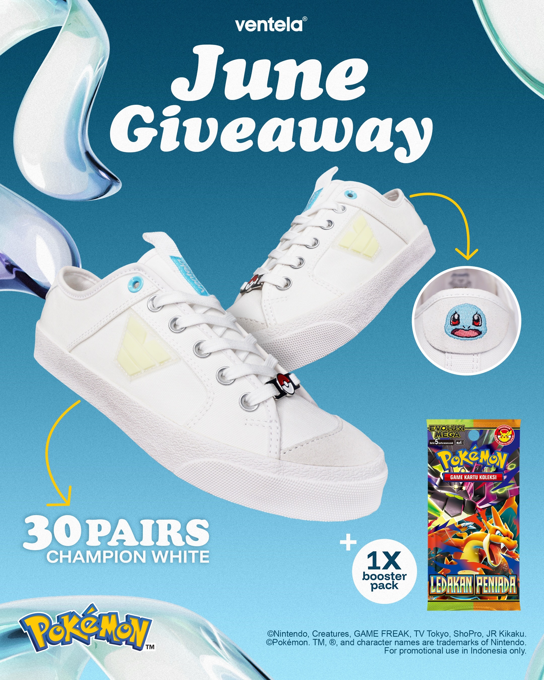 JUNE GIVEAWAY IS OFFICIALLY OPEN!
Kalau bulan lalu kamu cuma jadi penonton, bulan ini jangan sampai cuma jadi saksi kemenangan orang lain.
Yakin ga tertarik?
30 PAIRS Ventela Champion White + 1 Booster Pack PokĆ©mon TCG terbaru āLedakan Peniadaā di SETIAP BOX!
Buat yang udah lama ngincer Champion White, ini saatnya!
Buat yang lagi berburu kartu PokƩmon terbaru, ini bonus yang nggak boleh dilewatkan!
30 orang akan menang.
Kenapa nggak coba pastikan salah satunya adalah kamu?
Follow @ventelashoes sekarang, ikuti semua syarat giveaway di slide 2, mention temanmu, dan biarkan keberuntungan bekerja.
See you on the winner announcement.
#MonthlyJuneGiveaway