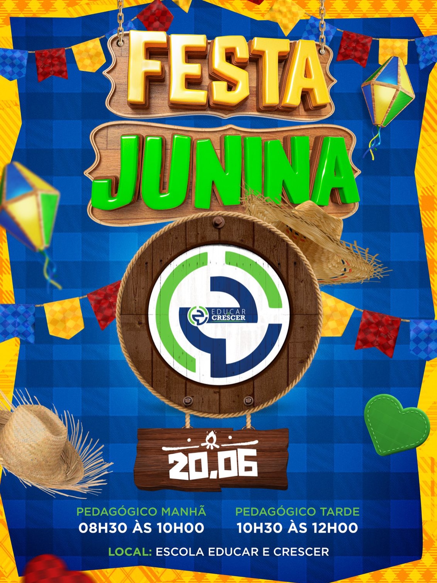 Tem tradição que a gente espera o ano inteiro. 🌽✨
As bandeirinhas já estão prontas, o clima de festa já chegou e a contagem regressiva está quase no fim!
Neste sábado, teremos uma manhã especial para nossos alunos e familiares, com muita música, brincadeiras, encontros e as delícias típicas que fazem parte dessa época tão querida. 💛
Estamos ansiosos para viver mais uma Festa Junina cheia de alegria, cultura e memórias para guardar. 🎶🌻
💚 Venha conhecer a Educar e Crescer!
🌐 www.educarecrescer.com.br
#EducarECrescer #FestaJunina #Infância
#Tradição #escola