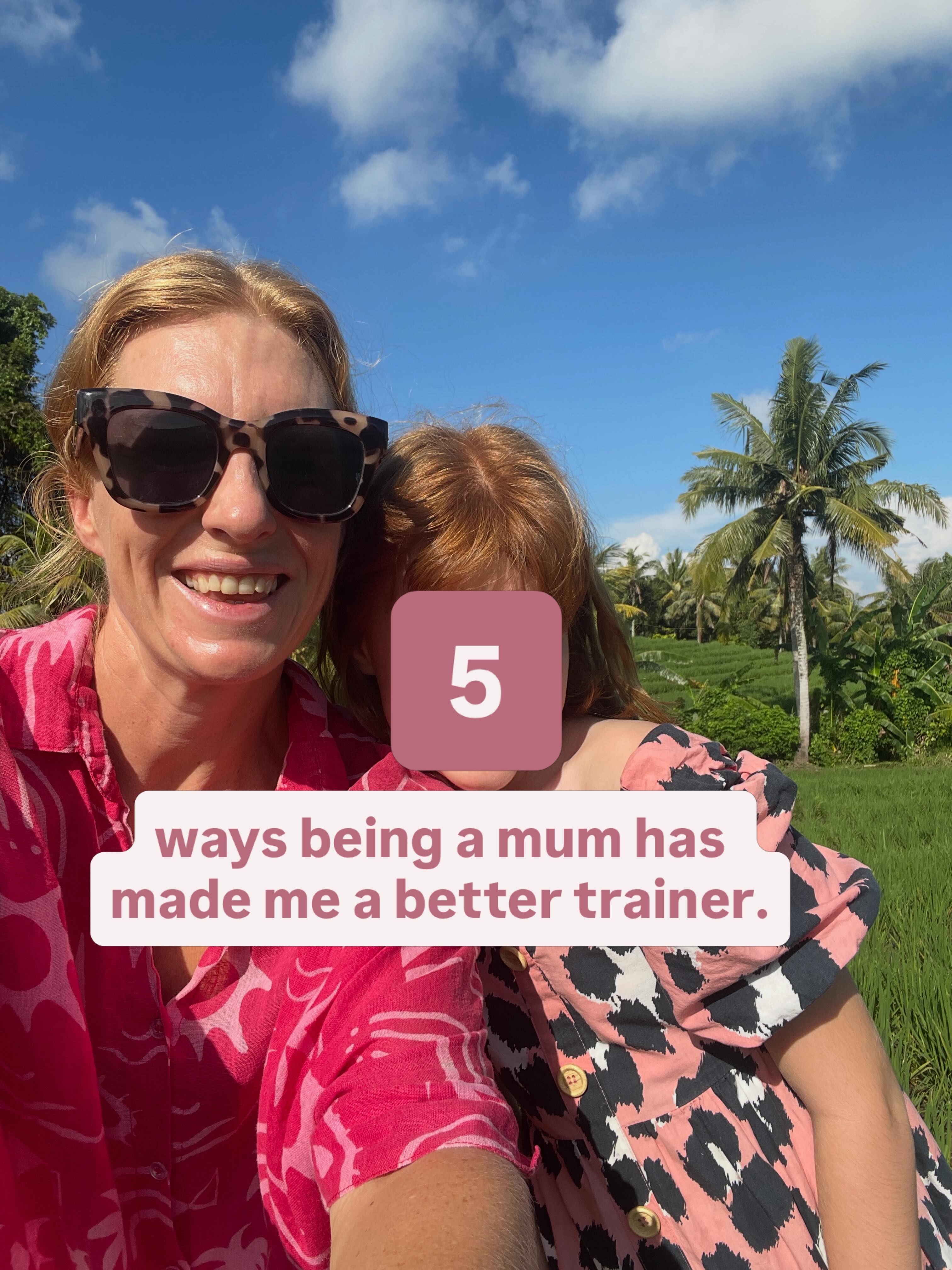 Becoming a mum changed me as a person, but it also genuinely changed me as a trainer, and I’ve been thinking about how to put that into words.
- No go hard or go home mentality. I have so much compassion for women who come to me running on empty, managing a full bandwidth, doing their absolute best. I would never have understood that the way I do now without living it myself.
- The ability to hold a plan and let it go at the same time. Motherhood rewired my brain in ways I’m still discovering, and one of them is this capacity to be prepared and completely flexible all at once. Sessions rarely go exactly to plan and that’s completely fine with me.
- First hand knowledge that you simply can’t get from a textbook. Birth, recovery, the early days, the way your body feels and what it needs - I know it because I’ve been there, and that changes everything about how I coach through pregnancy and postpartum.
- I bring the positive energy, always. I’ve learned that energy is contagious, and when someone comes to me depleted I want to give them something to draw from. I pour it out because I’ve seen what it gives back.
- My softness is something I’ve truly embraced. Patience, compassion, care - these aren’t soft skills, they’re the most important ones. Becoming a mother opened up a whole new level of nuance in me as a teacher, and I’m genuinely grateful for it.
💖 If you’re pregnant or postpartum and looking for support that truly gets it, you’re in the right place.
Rosie x