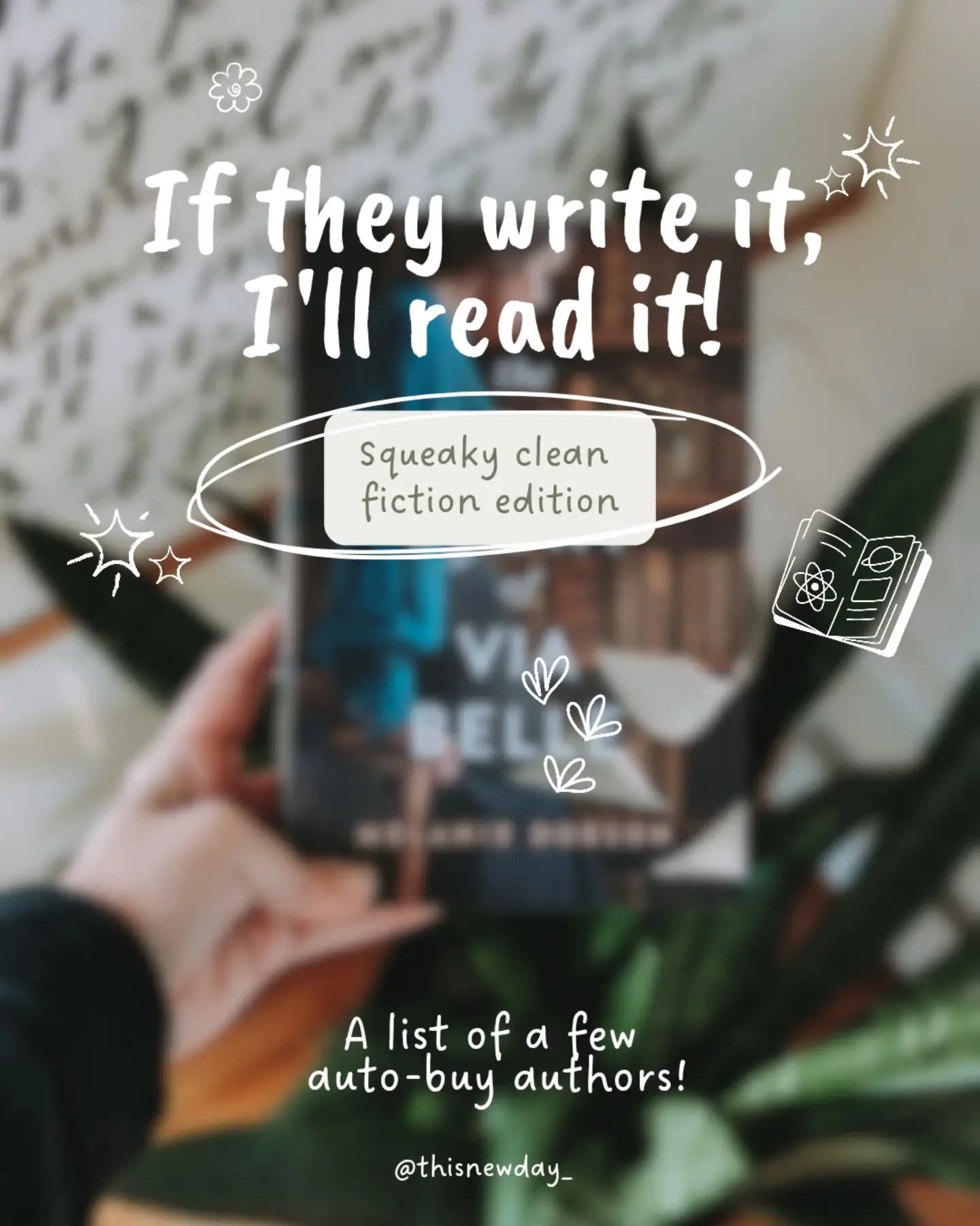 β¨ A few of my auto-buy authors!
@amanda_spins_stories
@michelleshocklee
@authorangelabell
@sian_bessey
@sarah_m_eden
@tessaafshar
@sarahsundinauthor
@bethbrower
@melaniebdobson
I've been seeing this post trend on IG and thought it would be fun to do my own! But mostly a book friend @samanthakreads inspired me! βΊοΈπ
Also, most of these authors have lots of other books available, I just featured the ones I've read! π€
ππ½ Who are your favorites?
ππ½ Do we share any favorites?
.
.
.
#cleanfiction #christianfiction #bookstagram
Squeaky clean fiction | Christian bookstagram | fiction favorites | auto buy authors | no spice reading | historical fiction reads | book stack | book shelves | stay at home mom | homeschool mom |