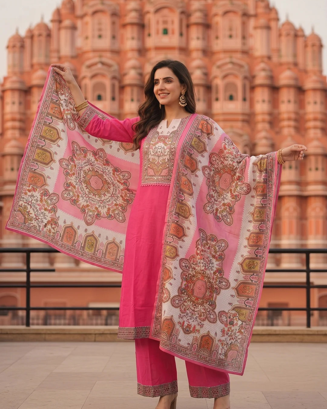 Pretty in pink , Breathable cotton, delicate mirror work & sequins, a flattering sweetheart neckline and a printed voile dupatta — this kurta + palazzo + dupatta set is summer-ready and festive-approved. Link in Bio
Sizes 38–46 |
#PinkKurta #EthnicStyle #MirrorWork #SummerEthnic #KurtaPalazzo #OOTD #HandcraftedDetails #aradhya_designer_collections
website www.aradhyadesigner.com
whatsapp 9810183294