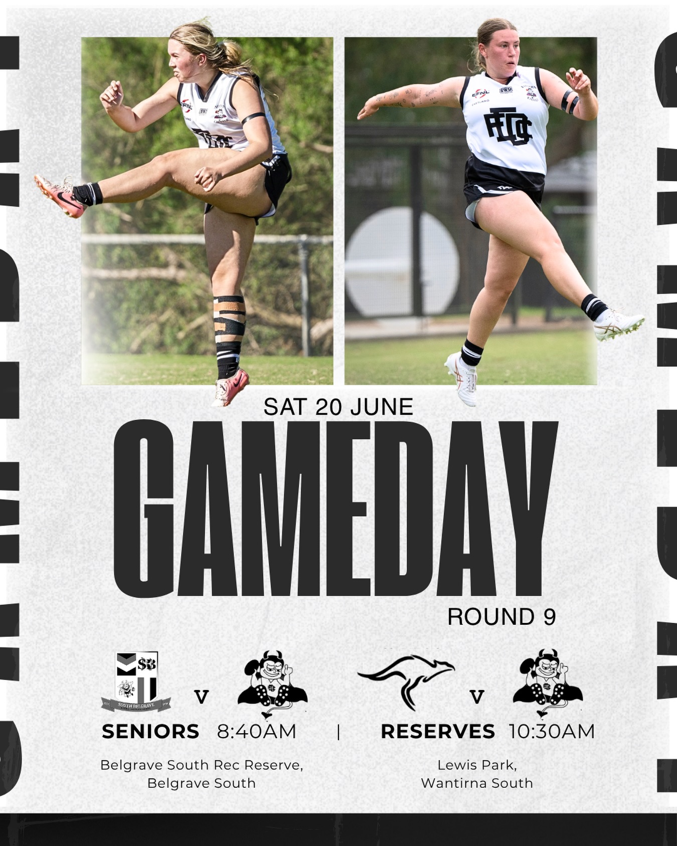 Two tough challenges await tomorrow. Our Seniors hit the road early for a clash with South Belgrave on their home deck; while our Ressies take on Bayswater. Let’s go Devs!