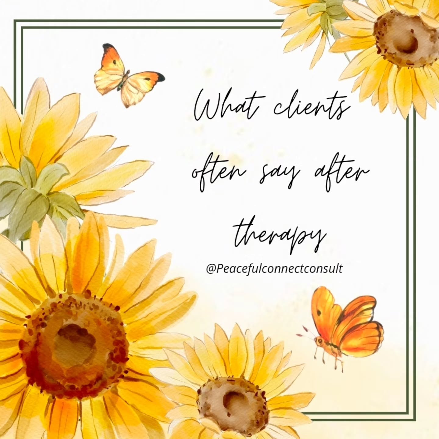 Frequencies that change through therapy at Peaceful Connections:
🌻 (Greater) emotional awareness
🌻 (Reduced) anxiety and overwhelm
🌻 (Healthier) relationships
🌻 (Stronger) communication skills
🌻 (Increased) confidence and self-worth
🌻 (Practical) coping strategies
🌻 (Enhanced ) sense of balance and connection