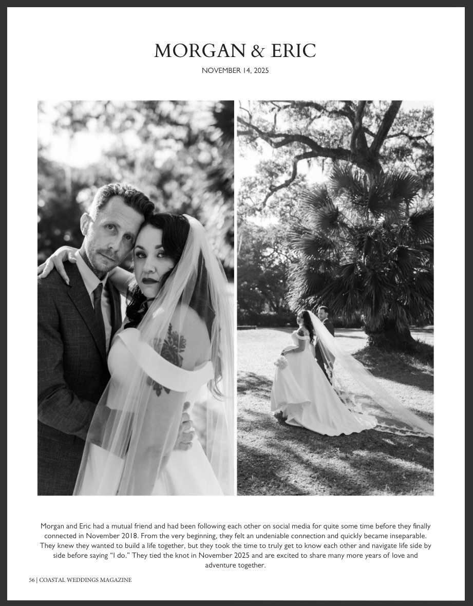 Thank you, @coastalweddingsco for featuring Morgan and Eric’s wedding photos in your latest issue!
Their November wedding at Eden Gardens was so intimate and dreamy.
Always an honor to have my work published!
🤍
Venue: @edengardensfl
Officiant: @weddingceremonybymarie
Hair: @chelseyswannhair
Makeup: @kcsparkle
Dress: @simplyelegantpns
#weddingphotographer #published #alynnephotos #coastalweddingsmagazine
