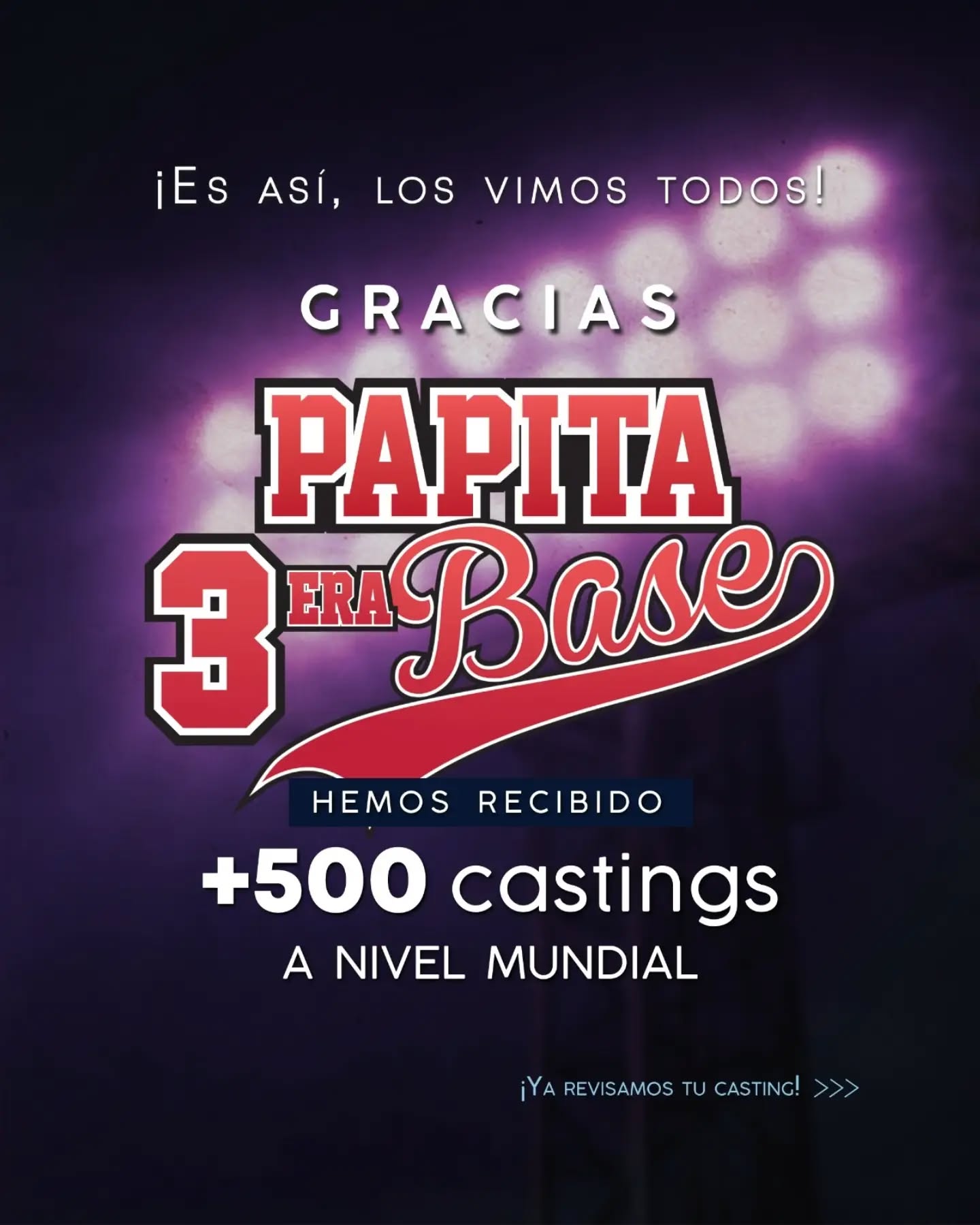 ⚾️¡GRACIAS, VENEZUELA! Los castings han sido todo un éxito 🍿🔥
¡La sacaron de jonrón! Queremos darles las gracias por la avalancha de talento que recibimos. Vimos, disfrutamos y evaluamos cada uno de los castings que nos enviaron. ¡Qué nivel el de nuestro país! 🇻🇪👏
Con mucha emoción les anunciamos que ya no estamos recibiendo más castings para los perfiles publicados en nuestra feed. 🎬✨
¡Pero no se queden en la banca! Manténganse bien activos y con las notificaciones encendidas, porque muy pronto anunciaremos nuevos castings para que formes parte de esta tercera entrega.
¡Gracias por tanto apoyo, familia! 👊
Papita 3
Escrita y dirigida por @luiscarloshueck
Producida por @joa_nelson
#PapitaManiToston3 #CineVenezolano #CastingVenezuela #TalentoVenezolano