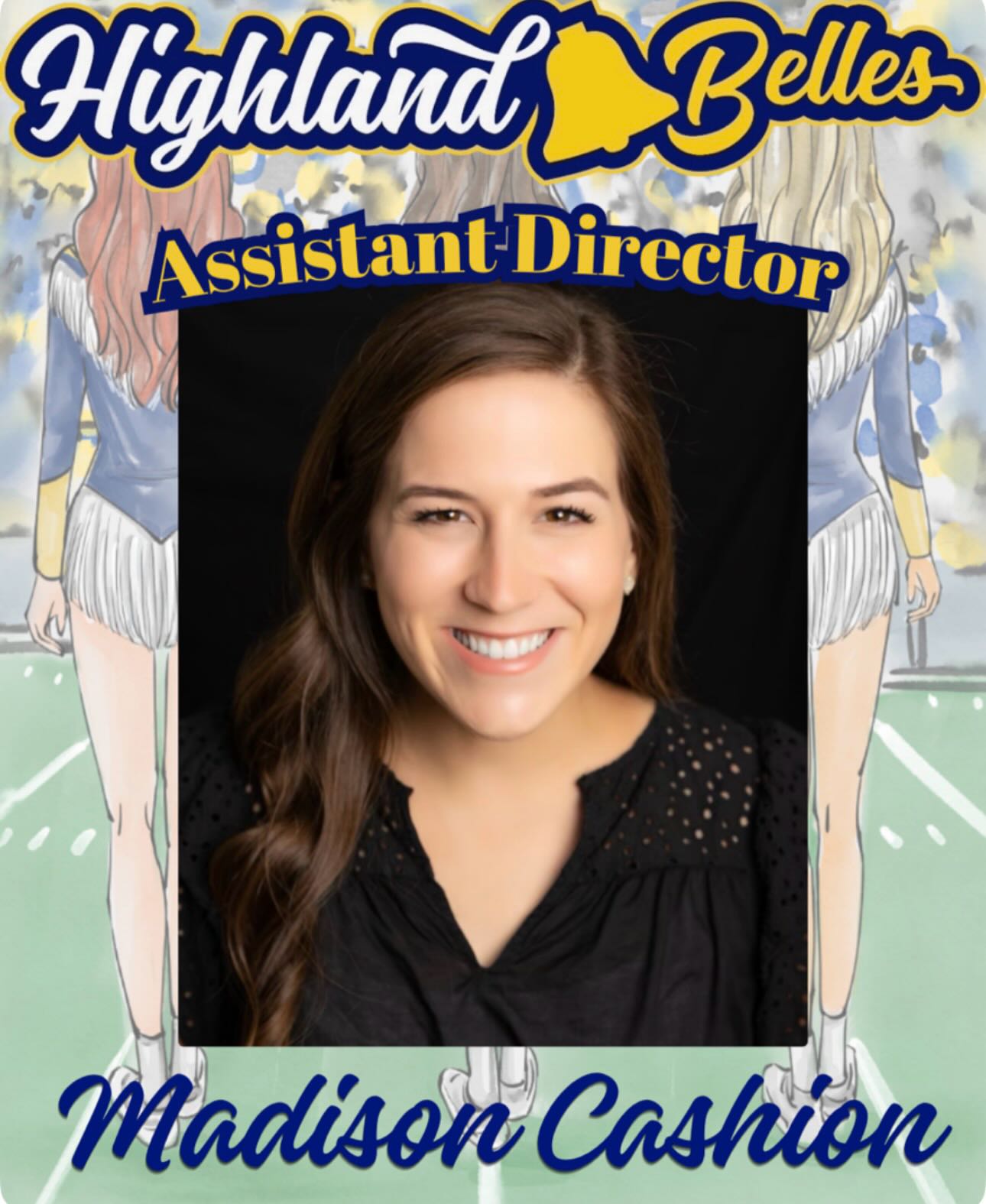 ๐We are beyond thrilled and so grateful to announce our new Assistant Director for the Highland Belles!!! Ms.Cashion will help guide, teach, and support our team! See the second slide for her outstanding bio! Letโs give a big โSisters By Fringeโ warm Belles welcome for Ms. Cashion!!!๐๐ป๐๐๐