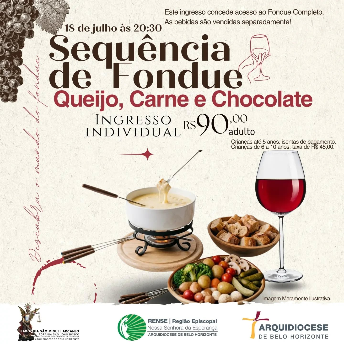 😍 Uma noite inesquecível com Sequência de Fondue Completa! 😍
Prepare-se para uma experiência gastronômica deliciosa e aconchegante! No dia 18 de julho, às 20h30, convidamos você para uma Sequência de Fondue de Queijo, Carne e Chocolate que vai conquistar o seu paladar.
🥂 Desfrute de queijos cremosos derretidos, carnes grelhadas na pedra e um chocolate irresistível com frutas fresquinhas. O ingresso individual custa apenas R$ 90,00 para adultos e crianças de 6 a 10 anos pagam R$ 45,00. Crianças até 5 anos são nossas convidadas!
🥂 Garanta já o seu ingresso e venha viver uma noite mágica e saborosa. Bebidas serão vendidas separadamente.
🥂 Marque os seus amigos e familiares nos comentários e agende essa data incrível!
#Fondue #SequenciadeFondue #ExperienciaGastronomica #Delicia #NoiteInesquecivel Ingressos Sabores Artesanal Culinaria