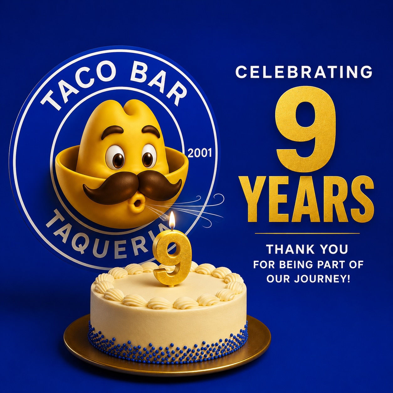 9 years, countless memories, and one incredible community.
Thank you, Frederick, for your support, loyalty, and love. We couldn’t have done it without you! 💙💛🌮