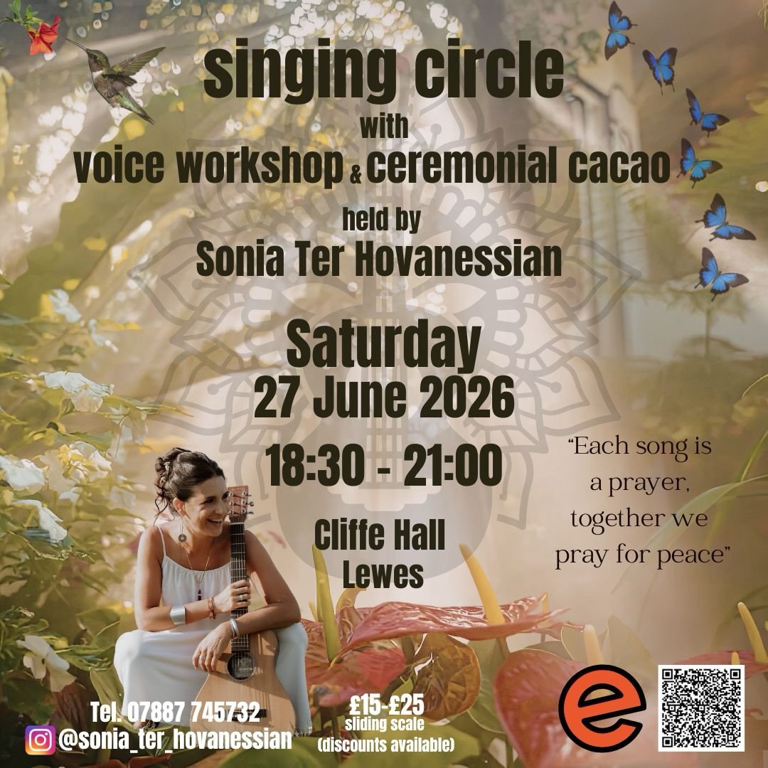 💛 Hello everyone 💛
Our next Singing Circle is coming up soon:
🎶 Saturday 27th June
📍 Cliffe Hall, Lewes
🕡 6:30pm
This month we’ll be exploring harmonies in a fun and accessible way, alongside our usual singing circle. Whether you’ve never sung harmonies before or already enjoy singing in parts, you’ll be very welcome.
Link in bio.
Looking forward to singing with you all soon.
With love,
Sonia ✨.