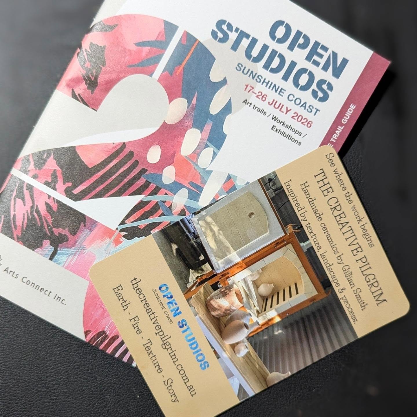 They're here! 🧡😀🤩
The Open Studios brochures and my postcards have arrived and will be popping up around the Sunshine Coast soon.
Mark your calendars for 17–26 July and come see where the work begins. I'd love to welcome you into the studio on 24th, 25th and 26th July.
Earth. Fire. Texture. Story.
#OpenStudiosSunshineCoast #StudioTrail #CeramicArt #SunshineCoastArtists #HandmadePottery