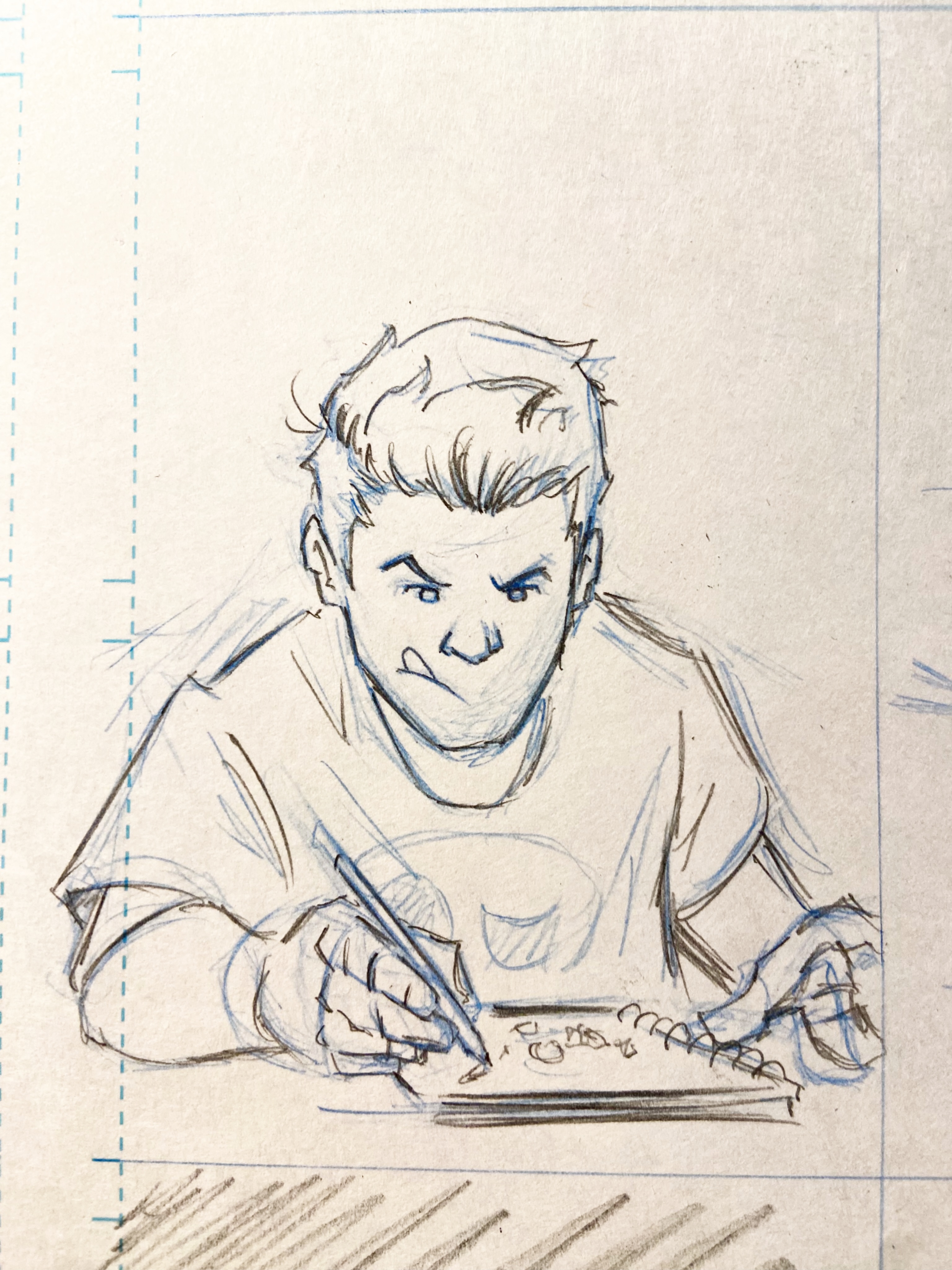 Self-portrait
Working on The Bolt no. 12
#TheBolt #CamdenSuperhero #Sketch
#CamdensComics #CreatorOwned