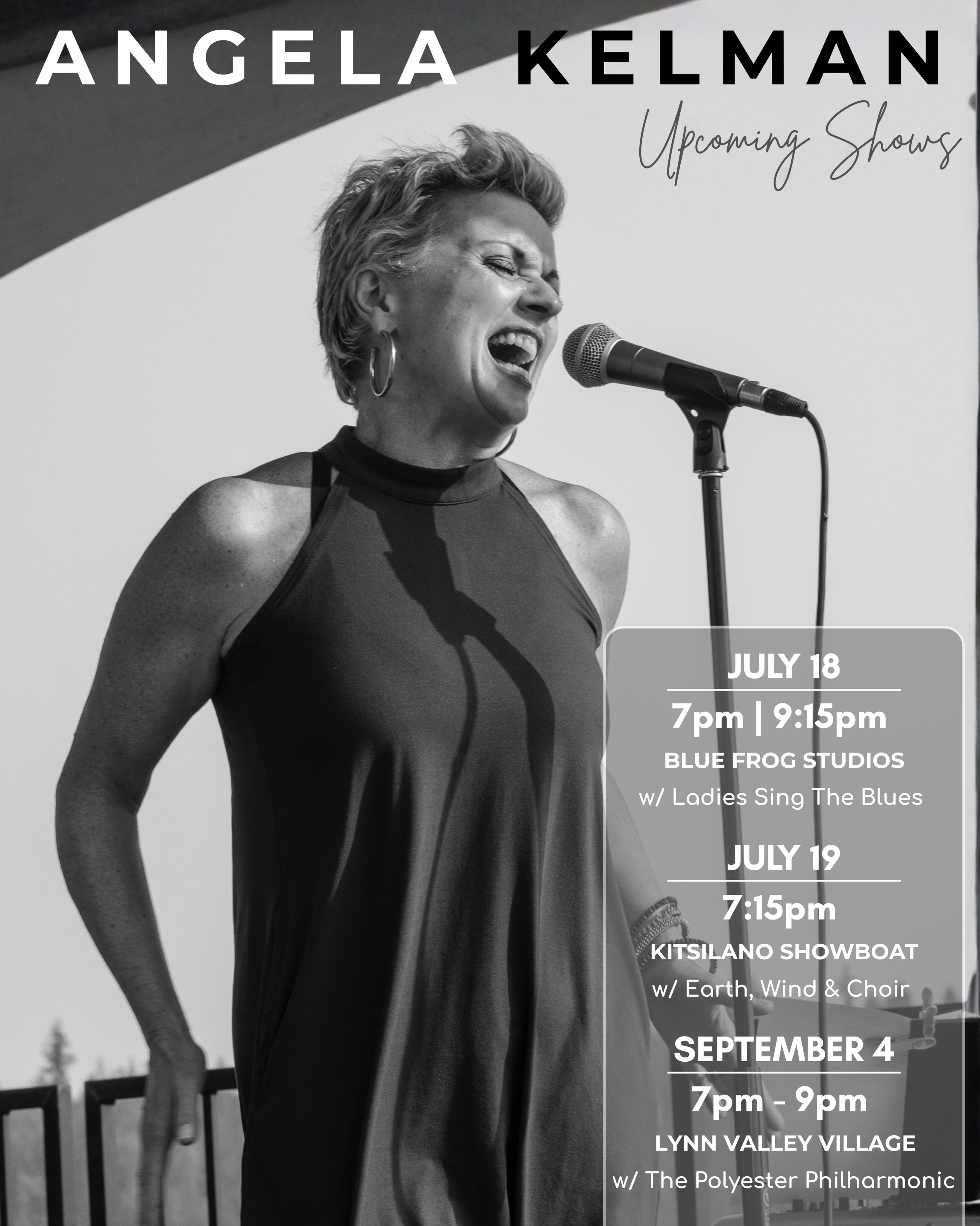 Some fun gigs coming up this summer! Hope to see you there
More info available https://www.angelakelman.com/shows
