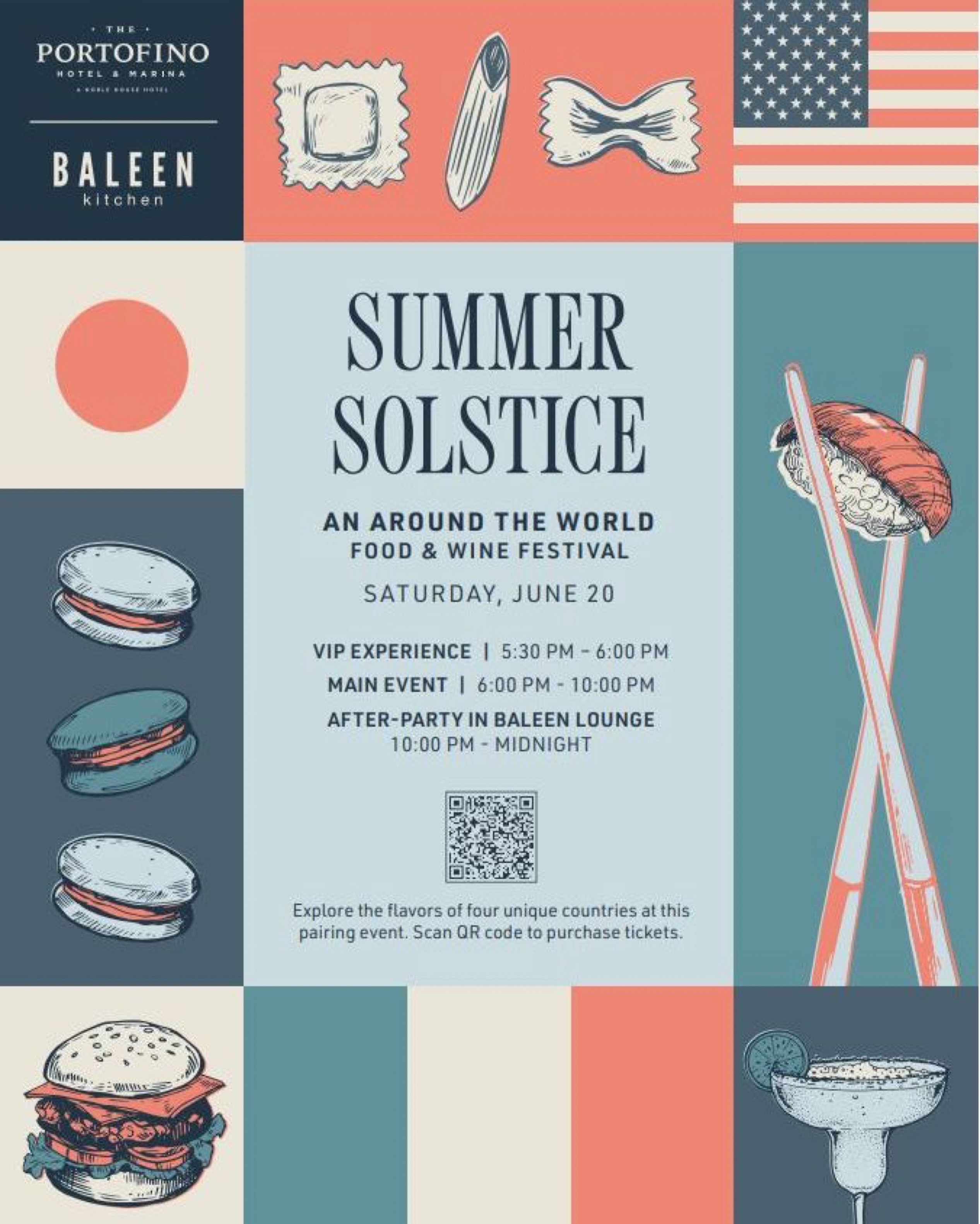 This evening! Calling all foodies ๐ท๐ โ your passport to flavor awaits! The @portofinohotel & Marinaโs 3rd Annual Summer Solstice Around the World Food & Wine Festival is BACKโand a few tickets are still available.
Join them for an unforgettable evening celebrating global cuisine, fine wine, seasonal cocktails and coastal summer energy.
๐ Taste your way around the world:
Asia Pacific
Mexico
Italy
United States - Land and Sea
French Riviera VIP Boat Experience (limited to just 50 guests)
๐
Saturday, June 20
โฐ 6:00 PM โ 12:00 AM
๐๏ธ General Admission:
General Admission: $115
VIP: $145
๐ Secure your tickets now:
hotelportofino.com/local-experiences/
VIP will sell out.
Buy now and donโt miss one of the most anticipated food & wine events of the summer.
The Portofino Hotel & Marina looks forward to welcoming youโand thank you to our valued partners for making it all possible.
#PortofinoHotelMarina #redondobeach #kingharbor #visitkingharbor