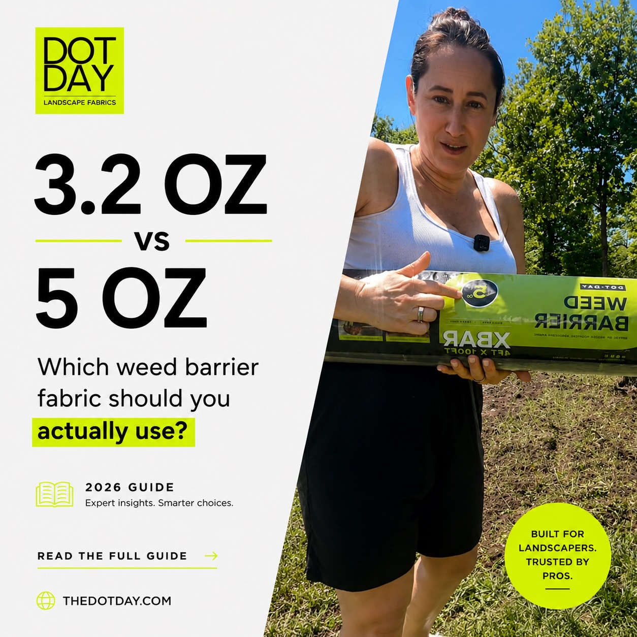 The question isn’t which weed barrier fabric is better.
The question is which one is right for your project.
3.2 oz vs 5 oz: we’ve broken down the differences, ideal applications, and what professionals should know before they buy.
Read the full guide at thedotday.com
#weedbarrier #groundcover #landscapefabric #5ozweedbarrier #landscaping