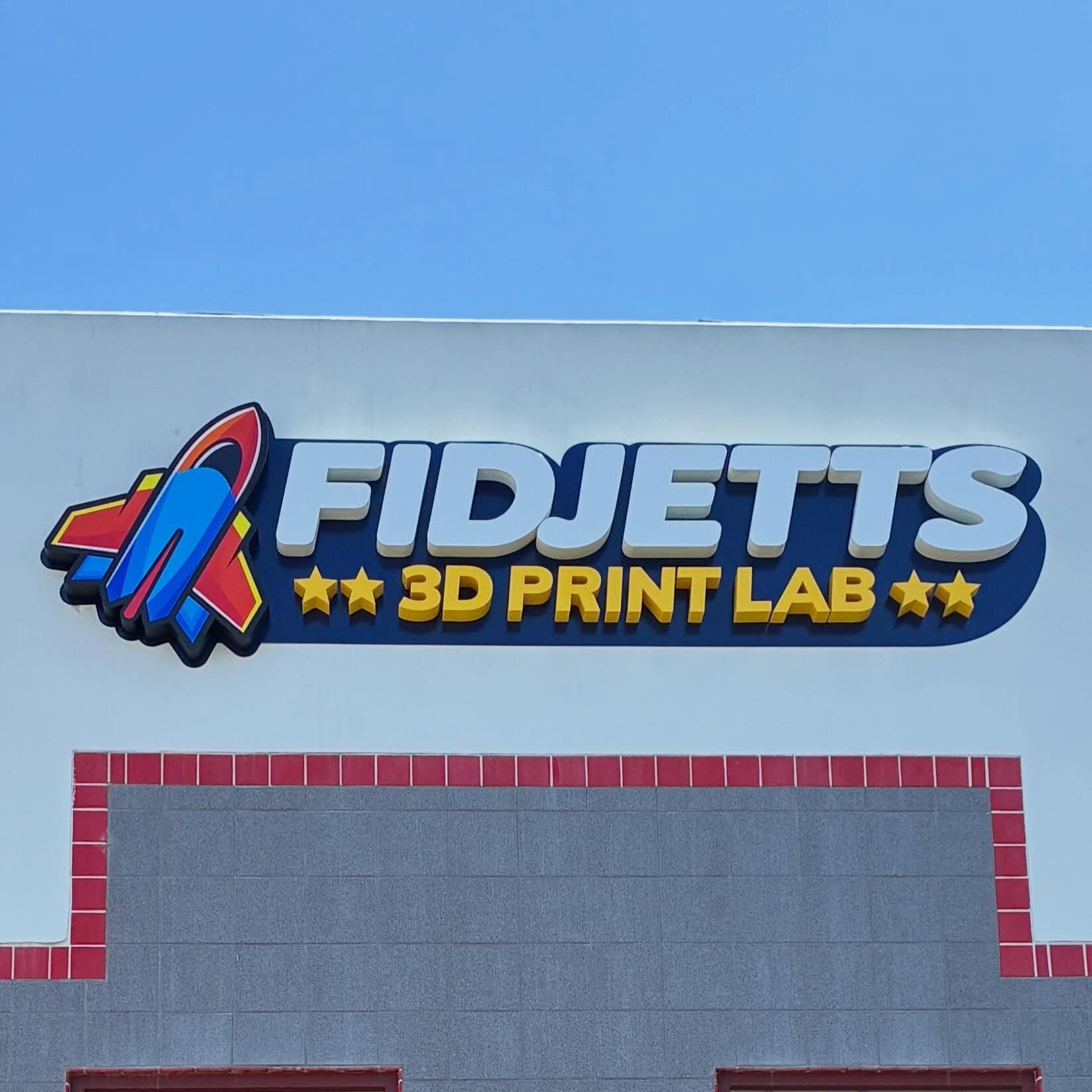 New Foam Letter Sign and Graphics for Fidjetts 3D Print Lab in Bellflower, CA