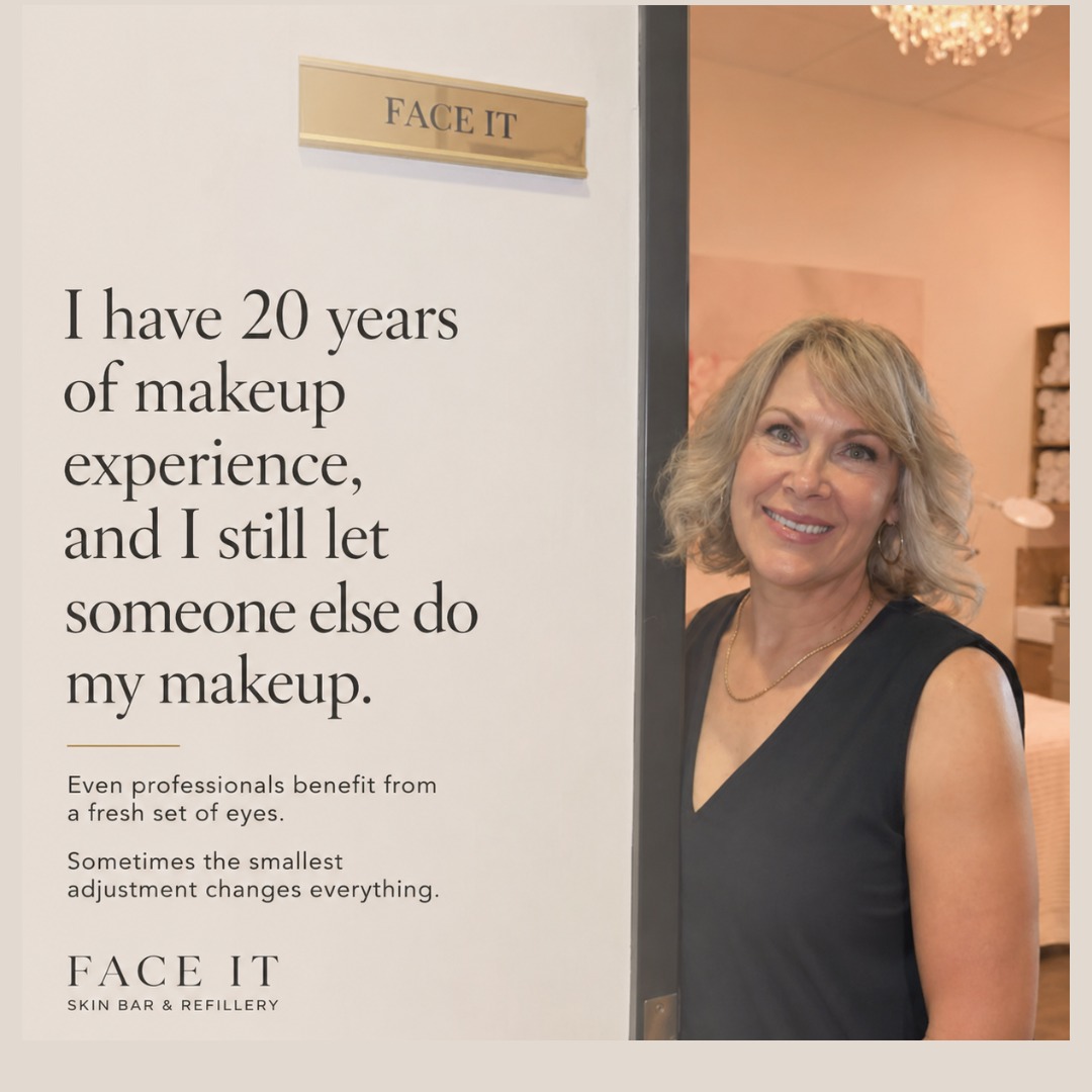 I have 20 years of makeup experience, and I still let someone else do my makeup. Why?
Because we all get stuck.
We get comfortable with the same products, the same techniques, and the same routine we've been doing for years.
Sometimes all it takes is a fresh set of eyes to show us a better way.
Even as a professional makeup artist, I recently booked a makeup appointment with Emily.
The smallest adjustments can make the biggest difference.
Whether it's a fresh lip color, a brighter eye look, or updating your skincare routine, sometimes a little guidance changes everything. For me it was lip gloss on my lips and somewhere else....
✨ Walk in today and let Emily show you a fresh new lip or eye look.
✨ Or book our "Personalized Makeup & Skincare Lesson" and learn what works for your skin and features right now—not what worked 10 years ago.
Sometimes the smallest adjustment changes everything. For me it was lip gloss!
📍 Face It Skin Bar & Refillery
14679 SE Sunnyside Rd, Suite E, Happy Valley.
Appointments & walk-ins welcome. 503-809-3005
#FaceItSkin #makeupartist #makeup #eyeshadow #lipstick
