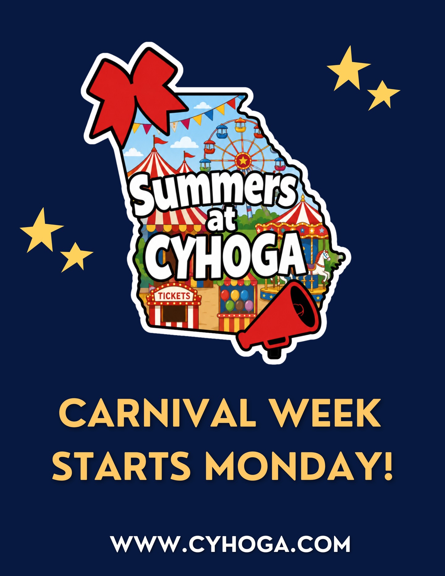 ๐ก๐๏ธ Step right upโฆ Carnival Week is almost here! ๐๏ธ๐ก
From games and prizes to themed activities, crafts, and nonstop fun, next week is going to be one for the books! ๐คนโโ๏ธ๐ โจ
Donโt miss one of our most exciting camp weeks of the summer.
โค๏ธ Ages 4โ13
๐ช Carnival-themed fun all week long
๐ Marietta, GA
#CYHOGA #SummerCamp #MariettaGA #KidsActivities