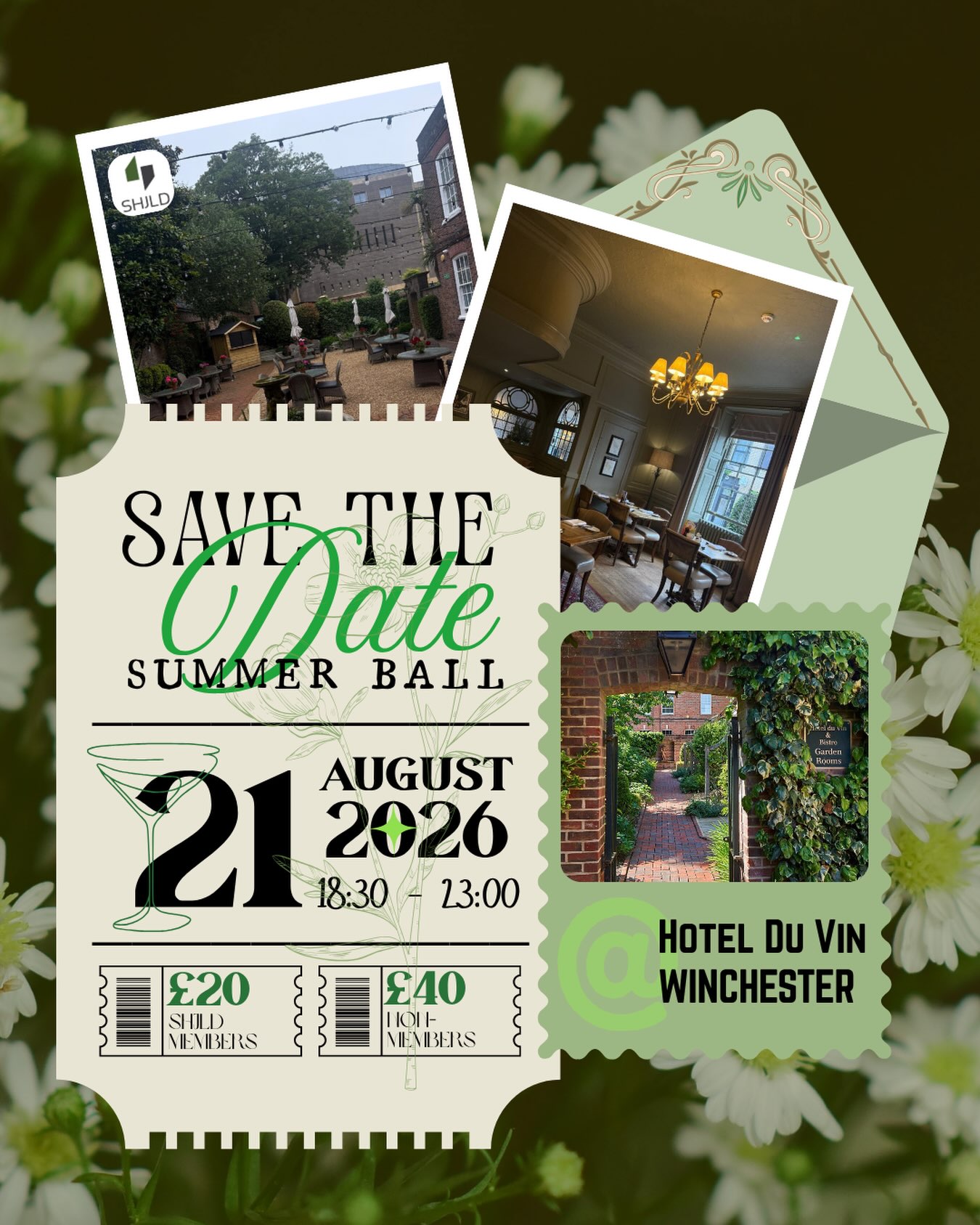 Dearest SHJLD Reader 👤,
It has come to this author’s attention that South Hampshire is abuzz with excitement as a most splendid event is upon us. With the summer social season arriving, the committee cordially invites you to celebrate the grandest affair in town: 𝐭𝐡𝐞 𝐒𝐮𝐦𝐦𝐞𝐫 𝐁𝐚𝐥𝐥 𝟐𝟎𝟐𝟔.
📍 Hotel Du Vin, Winchester, SO23 9EF
🗓️ Friday, 21 August 2026
🕕 6.30PM to 11.00PM
🎩 Summer Formal Dress
🎫 £20 members | £40 non-members
Don yourself in your most exquisite attire, for the eyes of society will be upon you, and join us for this season’s special day. The Summer Ball promises to be an evening of unparalleled glamour, delightful conversation, and joyous revelry, all within the throes of an enchanting ambience.
The committee humbly asks of you to prepare to revel with all your might. As the whispers of the ton suggest, this is a festivity not to be missed.
Kindly RSVP early using the link in our bio to ensure your presence is noted amongst the esteemed guests.
Yours truly,
SHJLD Committee 2025/26 #SHJLD💚
P.S Do not fret, further details are to follow.
#SummerBall #SavetheDate #210826 #SouthHampshireJuniorLawyersDivision