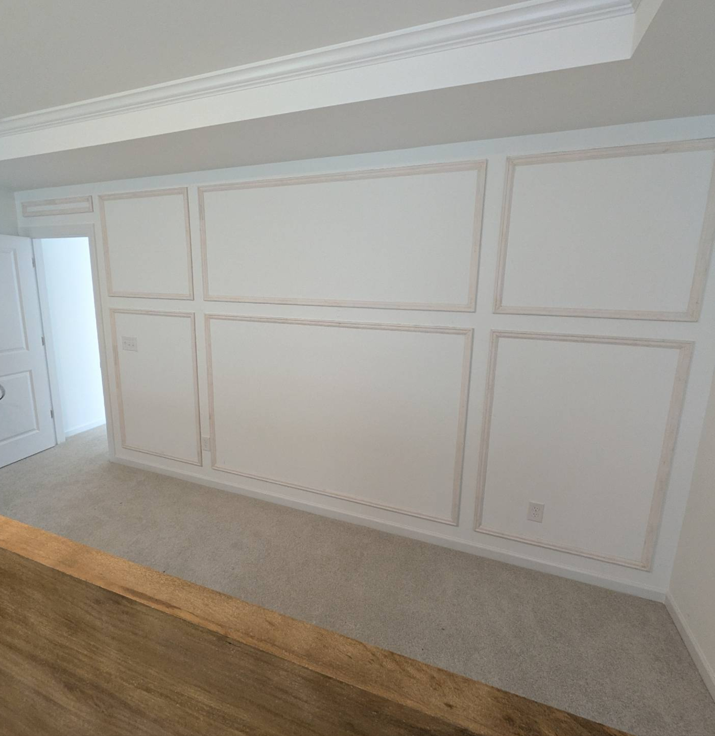Sometimes it's the simple details that make the biggest impact.
We recently completed this custom picture frame molding accent wall, adding depth, character, and architectural interest to the space.
The homeowner has plans to paint it, and we're excited to see the finished look when we return for another project in the very near future. Stay tuned for finished and styled pics!
#customtrim #accentwall #masterbedroomdesign #raleighcapentry #raleighwoodworks